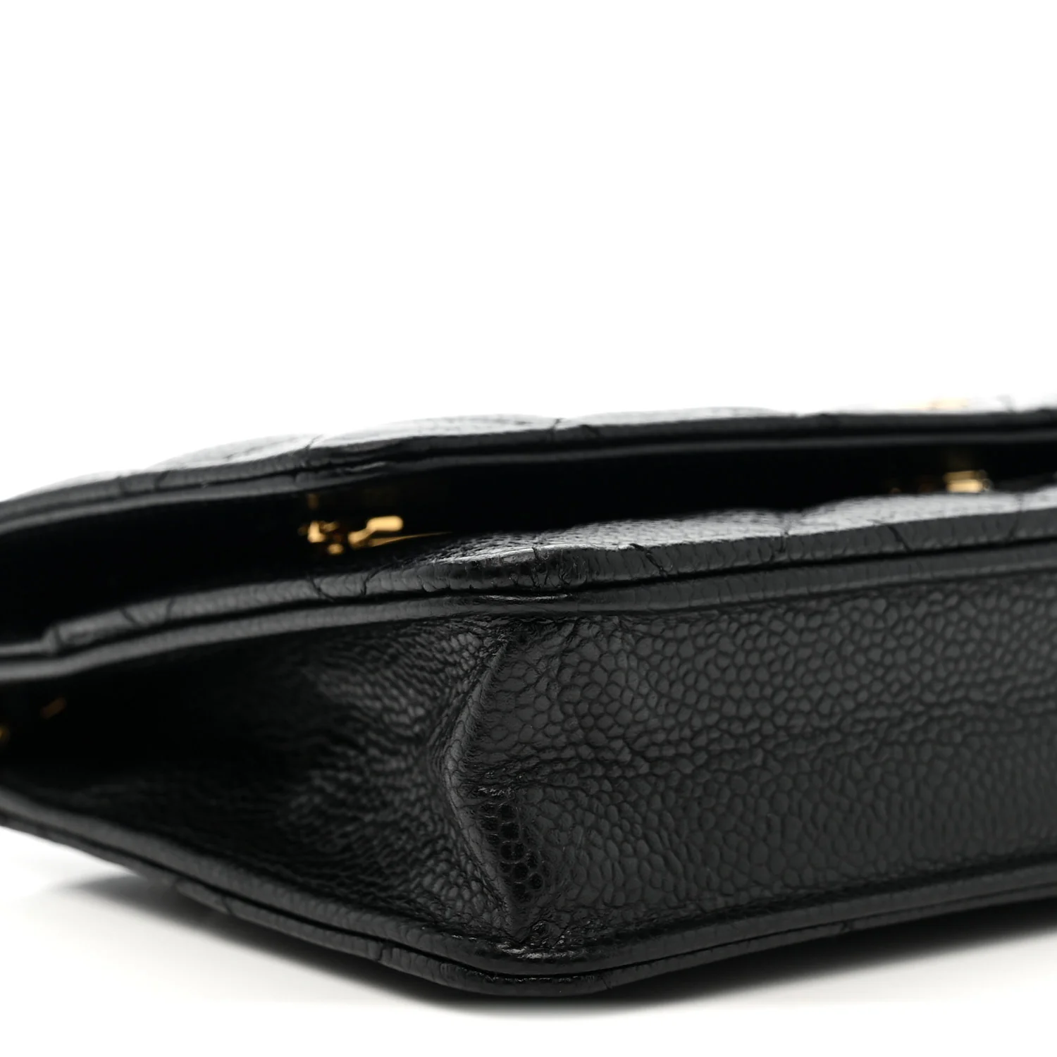 Caviar Quilted Wallet on Chain WOC Black - Top Club