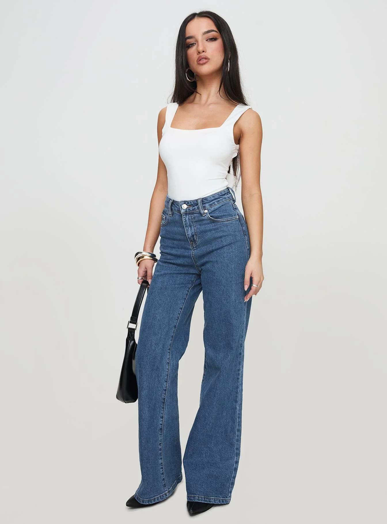 Lucille High Rise Flared Jeans Mid Wash