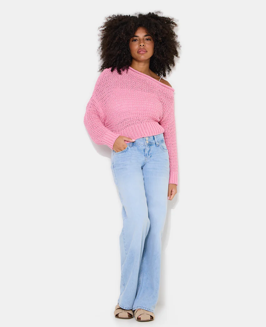 Pimkie Pull asymétrique en maille ajourée