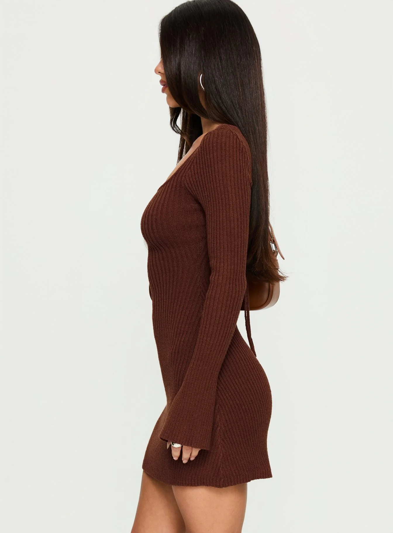 Brownhall Long Sleeve Mini Dress Mocha