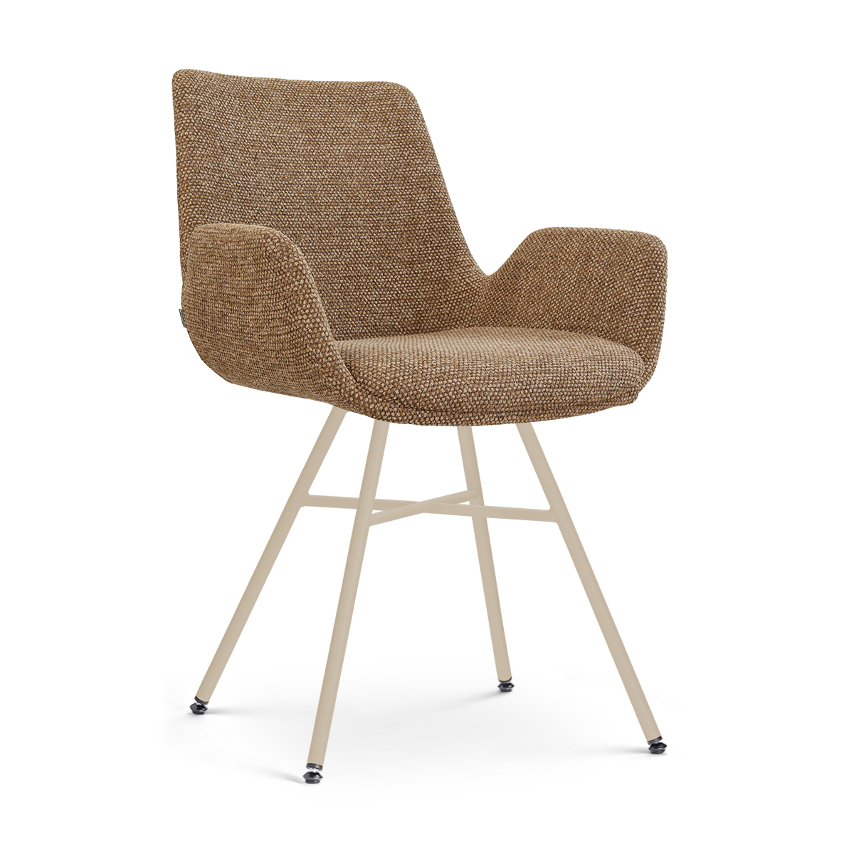 Eetkamerstoel Noa-Eef beige onderstel bruin blend