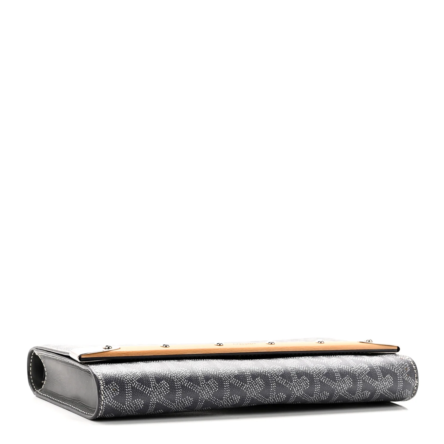 Goyardine Monte Carlo Bois Clutch With Strap Gray - Top Club