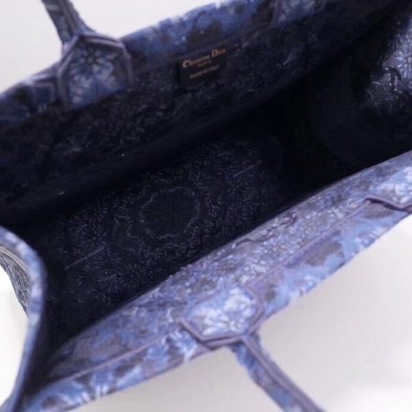 D Book Tote Bag In Blue KaleiDscopic Canvas - Top Club