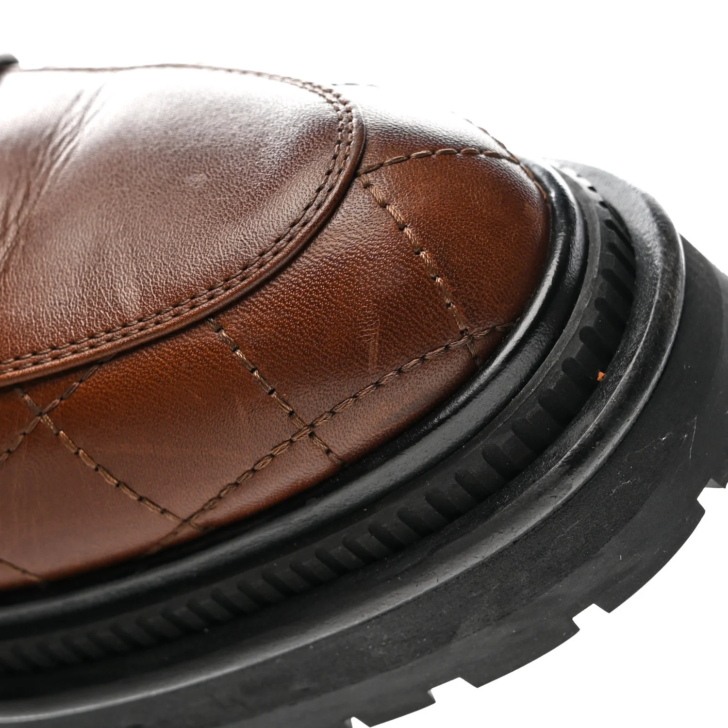 Calfskin Quilted CC Mocassin Loafers 36 Brown - Top Club
