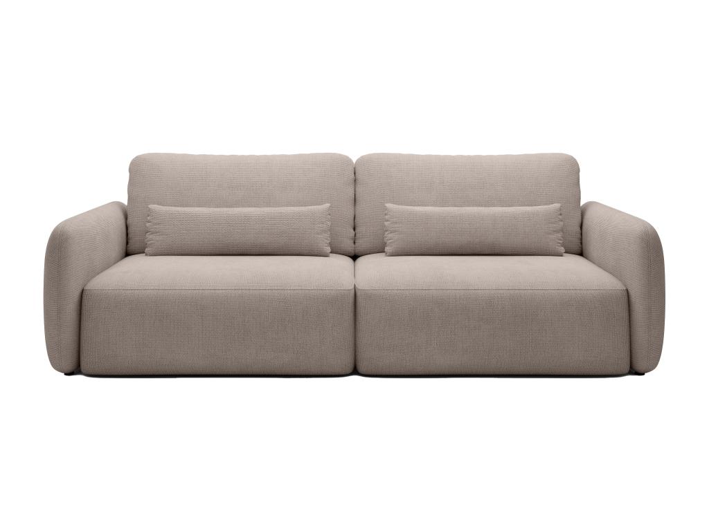 Sofá cama de 3 plazas de tela texturizada color topo VOPOZA