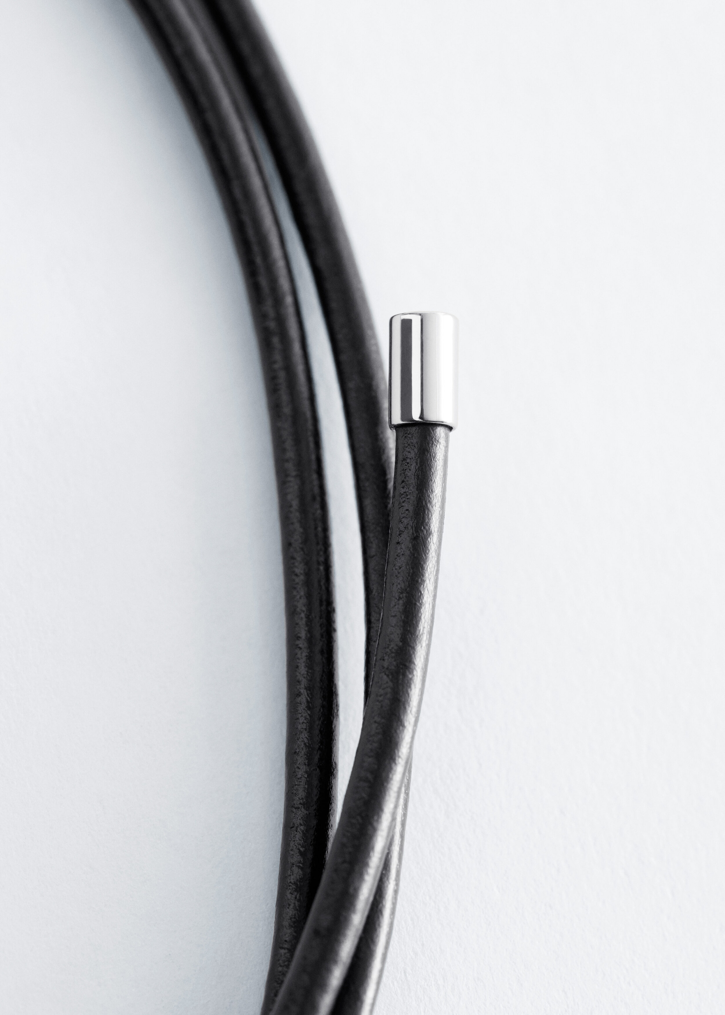 & Other Stories RING-PENDANT LEATHER NECKLACE