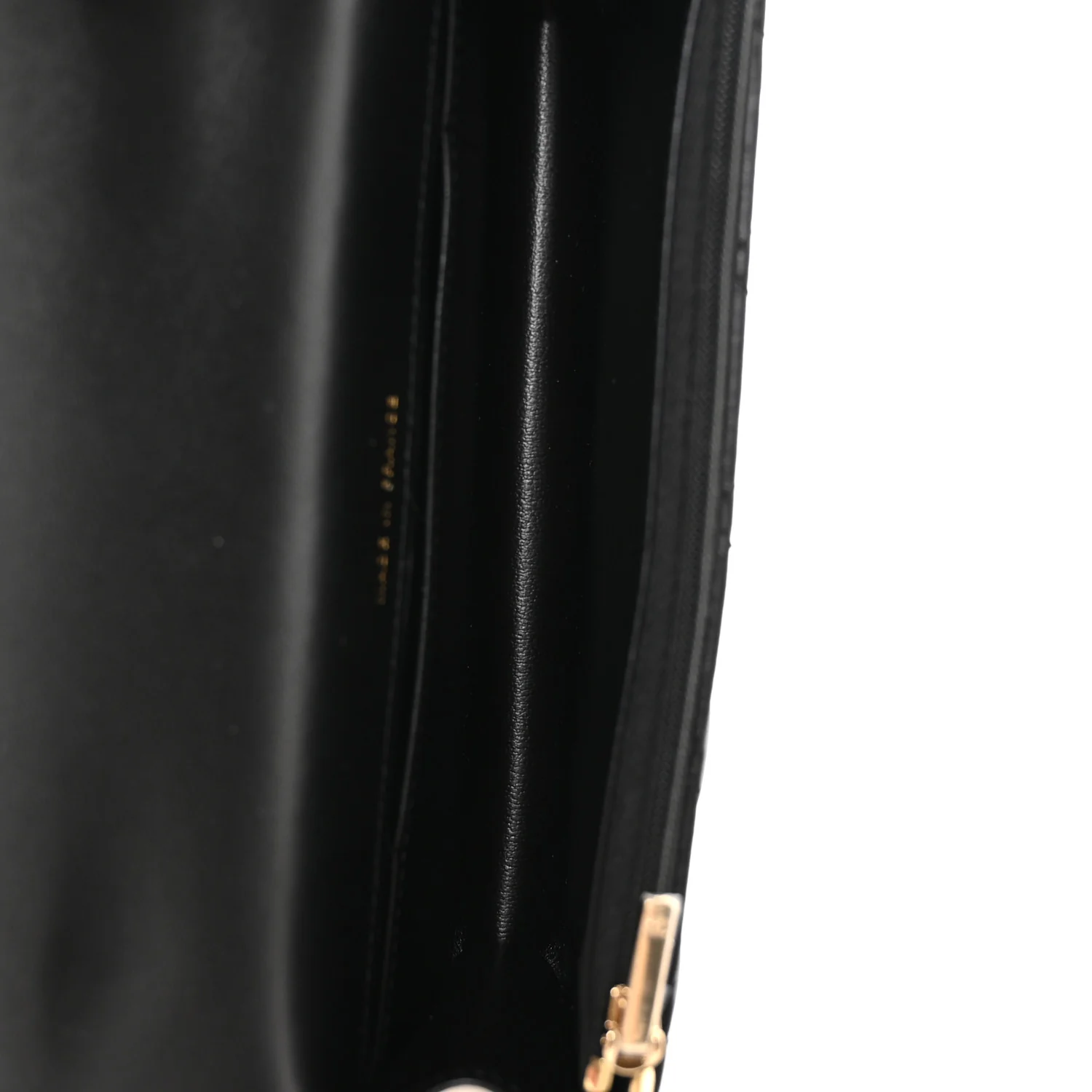 Lambskin Quilted Flap Phone Holder With Chain Black - Top Club