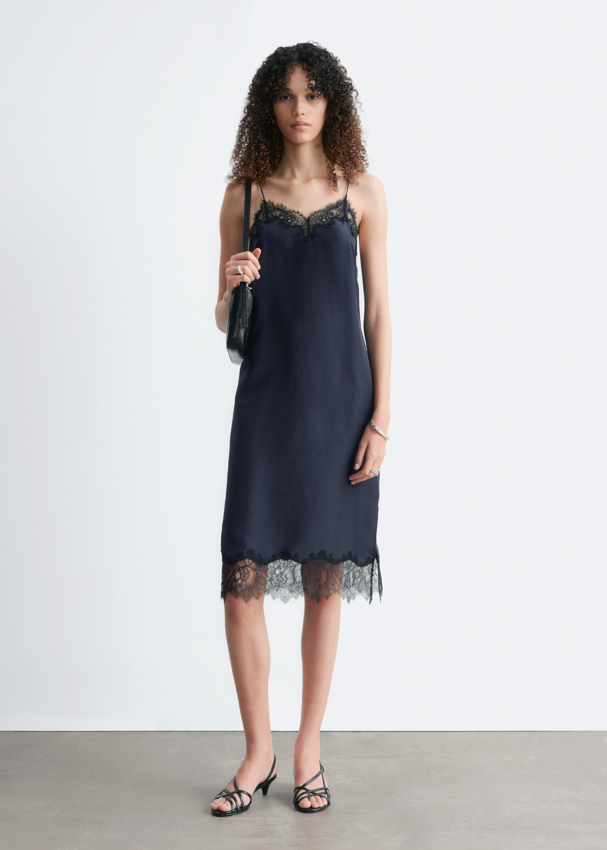 & Other Stories SILK SLIP MIDI DRESS
