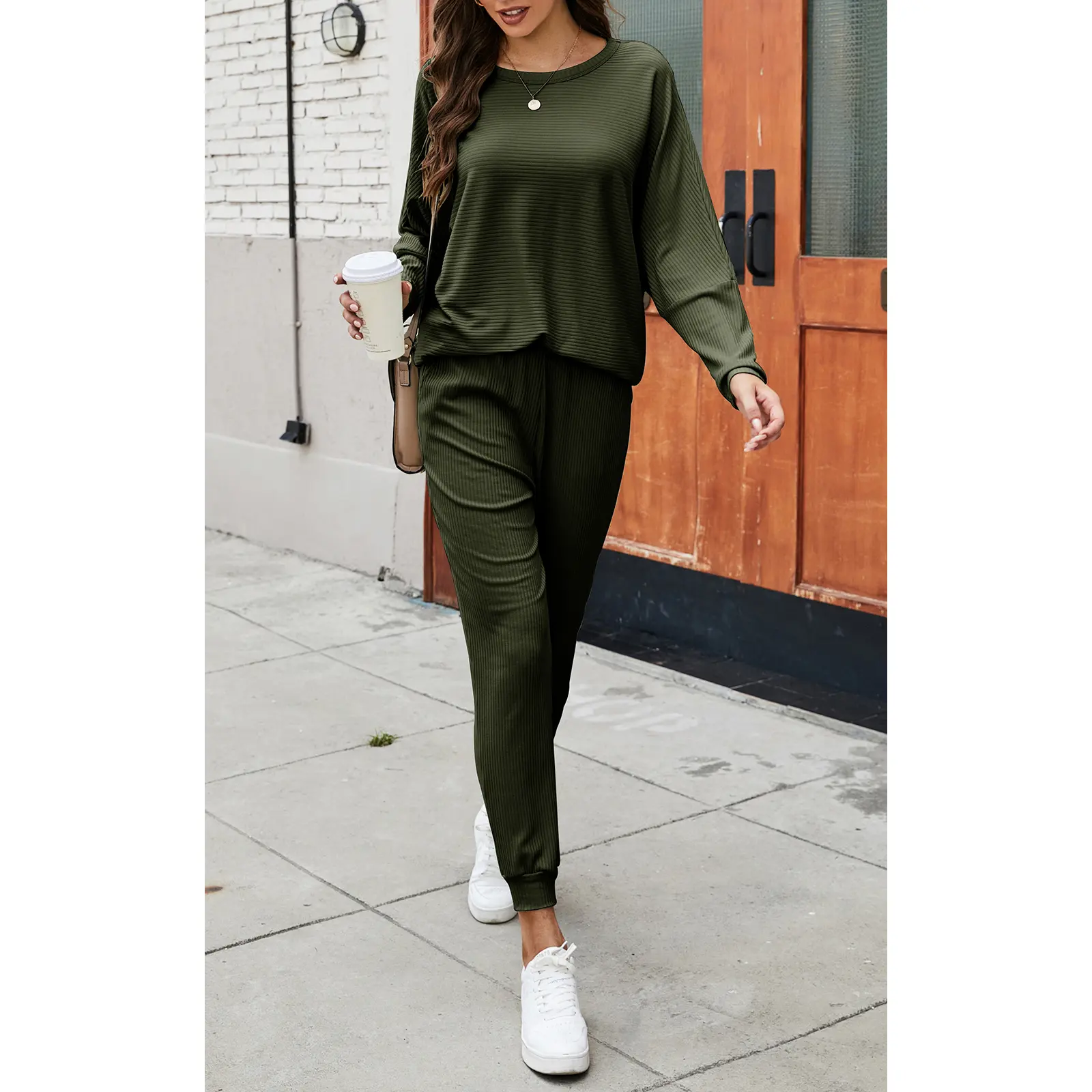 PrettyGarden Women's Fashion Outfits 2 Piece Sweatsuit Long Sleeve Cozy Loungewear