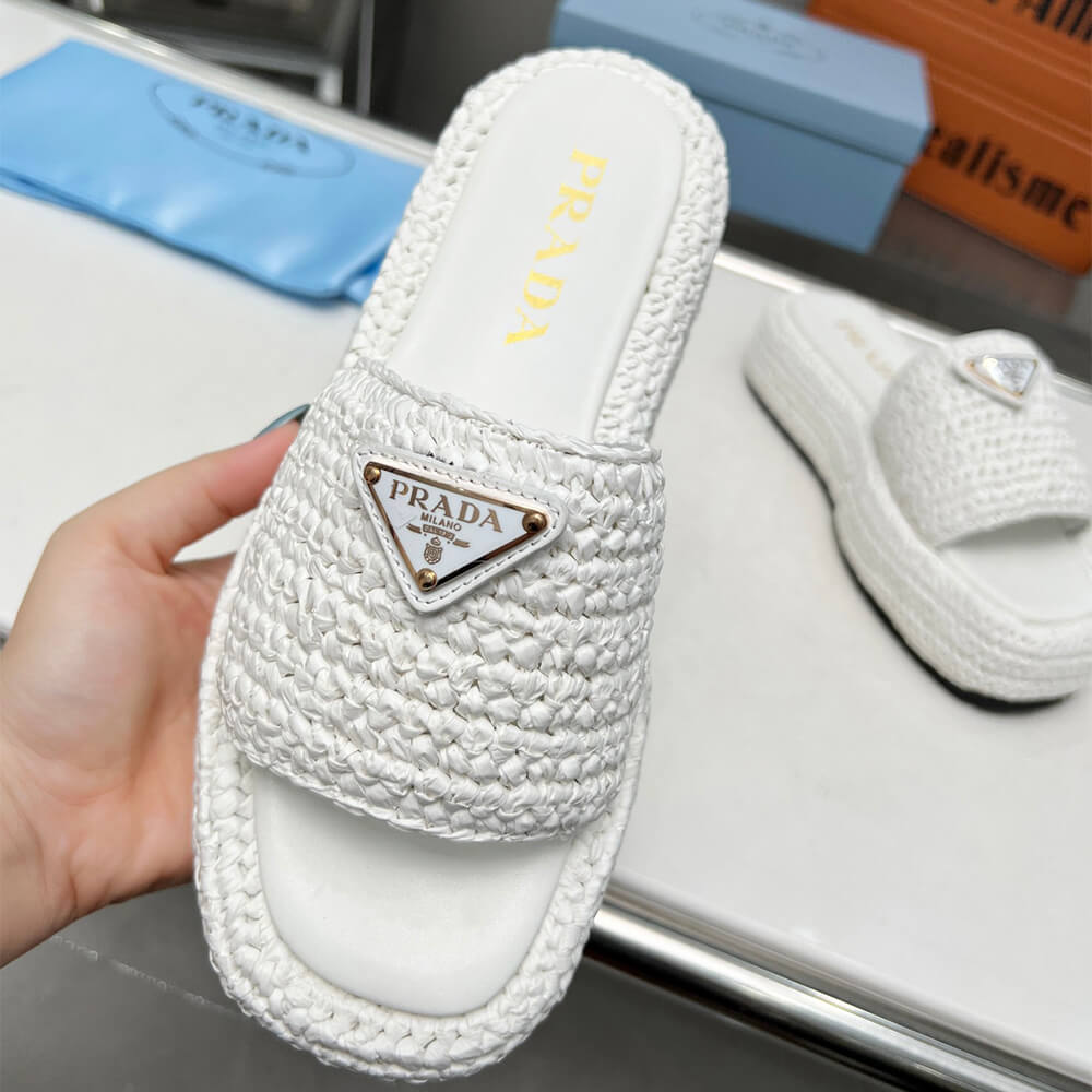PRADA Crochet flatform slides - Top Club