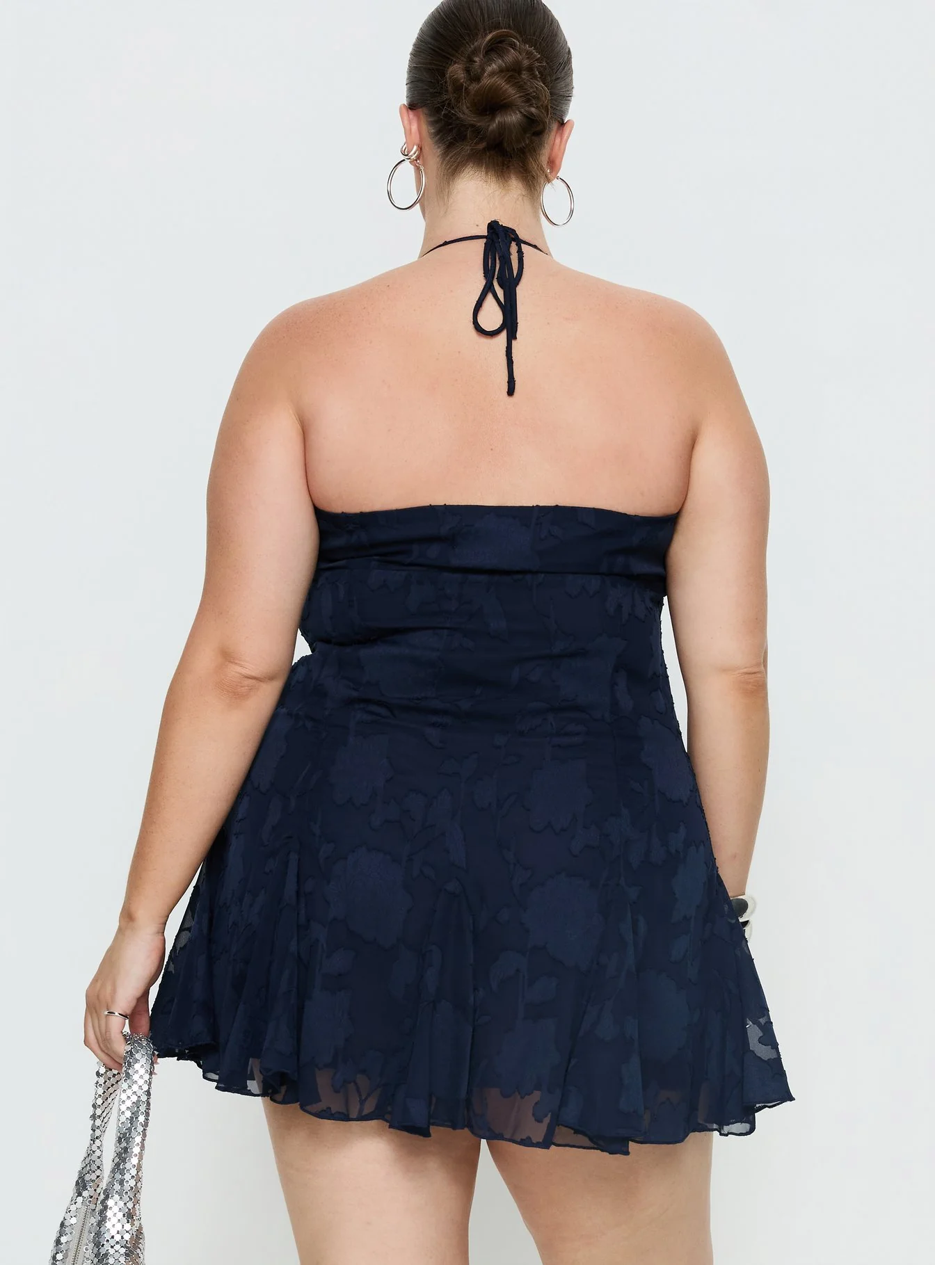 Delamere Mini Dress Navy Burnout Curve