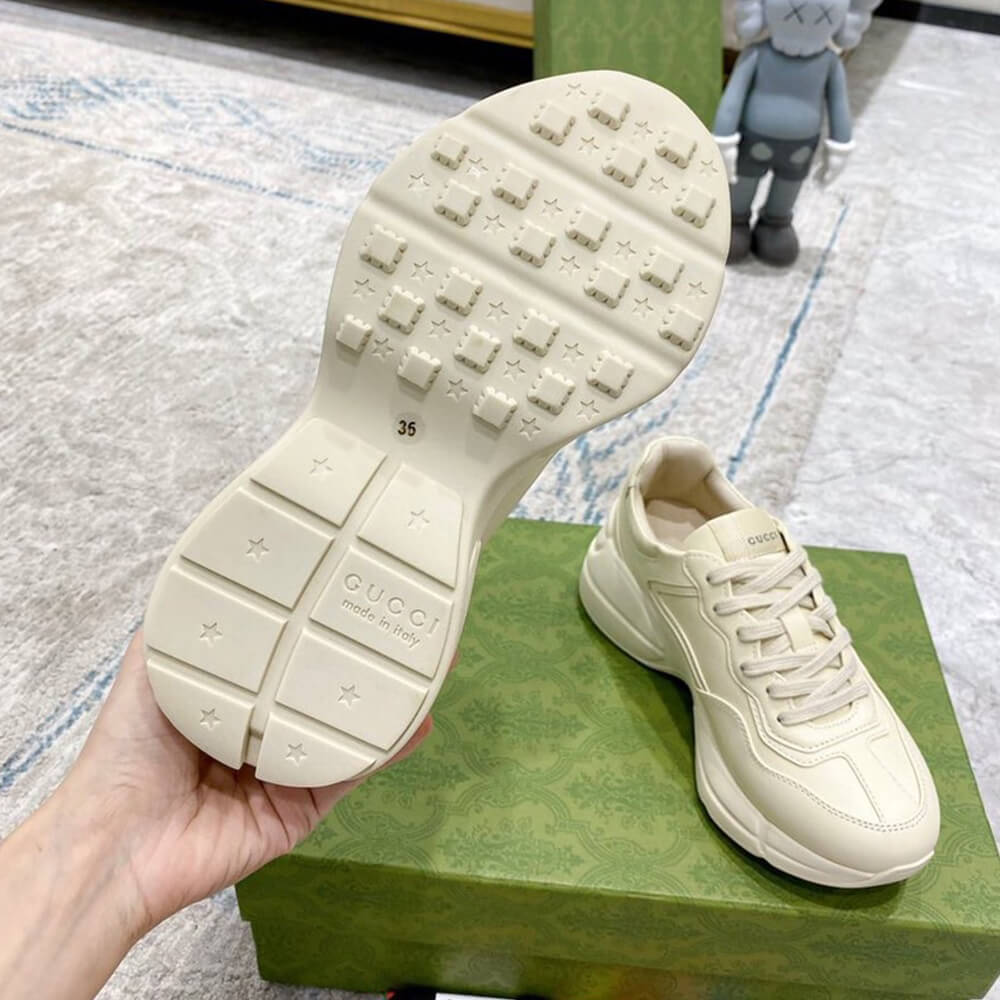 Rhyton Gucci logo leather sneaker - Top Club