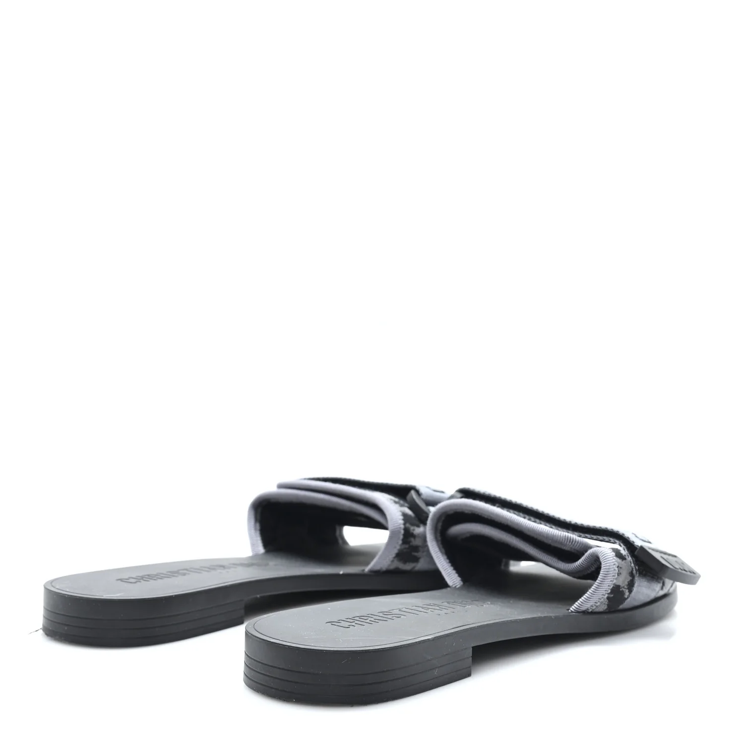 Technical Stretch Fabric Camouflage Dio(r)evolution Slide Sandals 37 Black Grey - Top Club