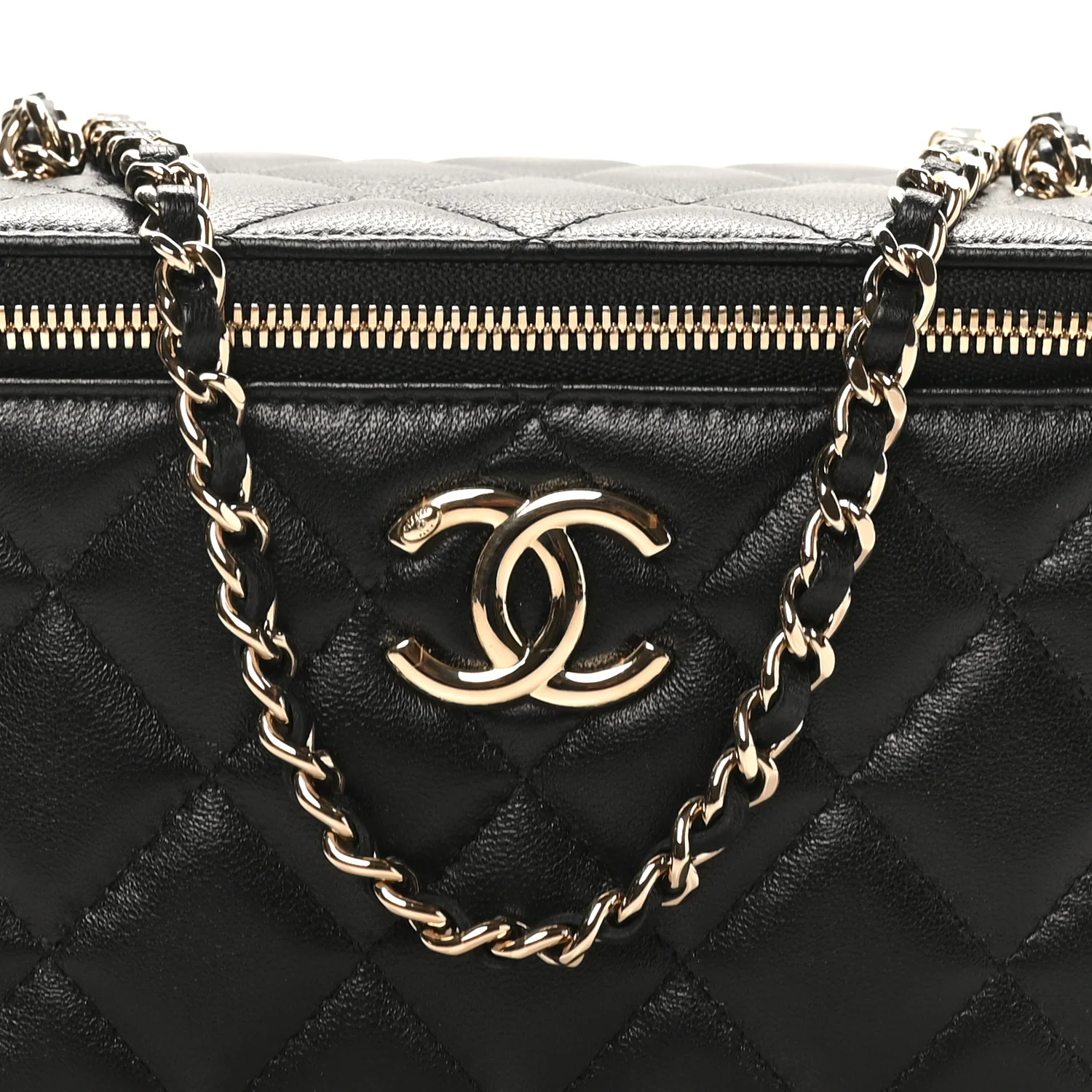 Lambskin Quilted Small CC Vanity Case Black - Top Club