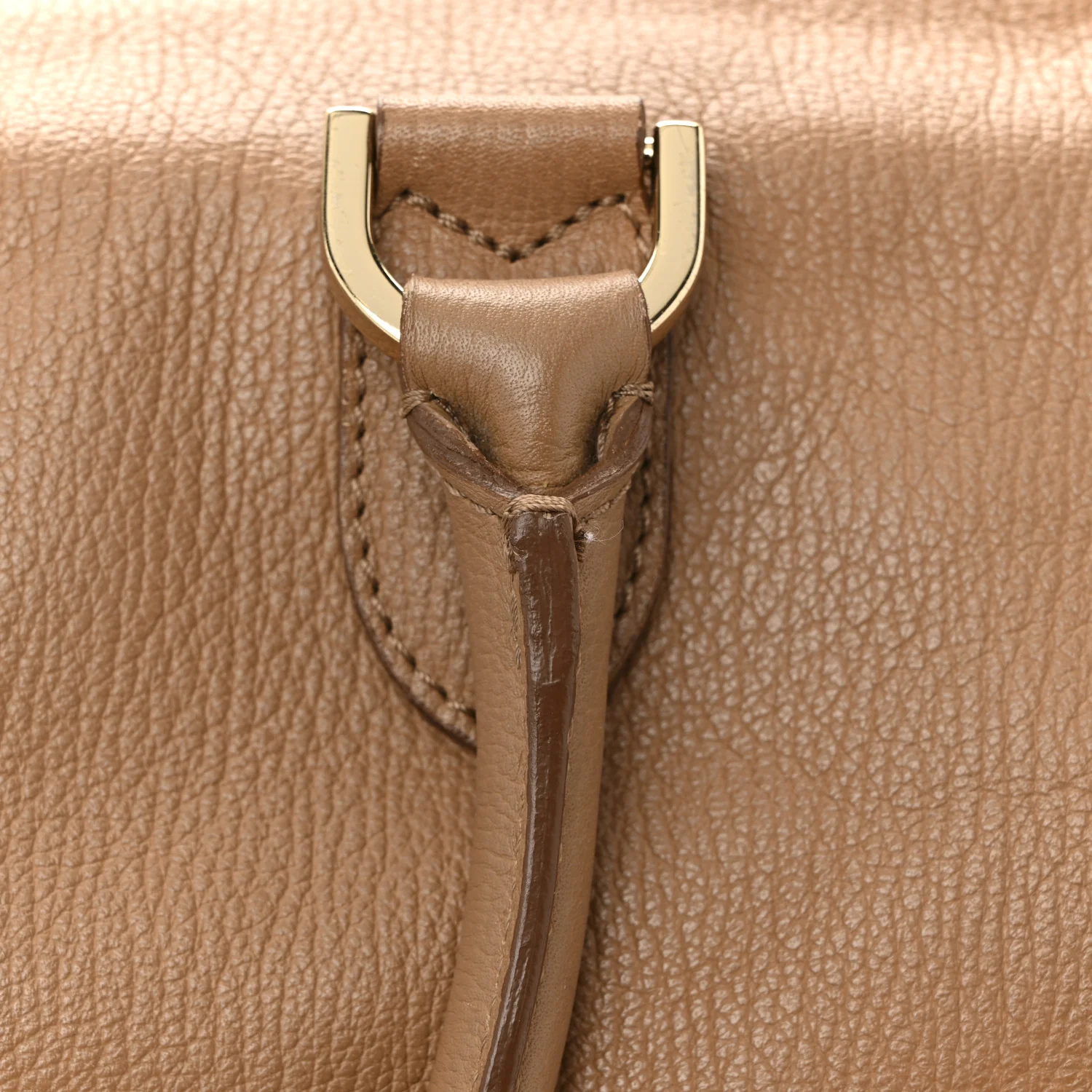 Glossy Goatskin Medium Del Rey Satchel Fudge - Top Club