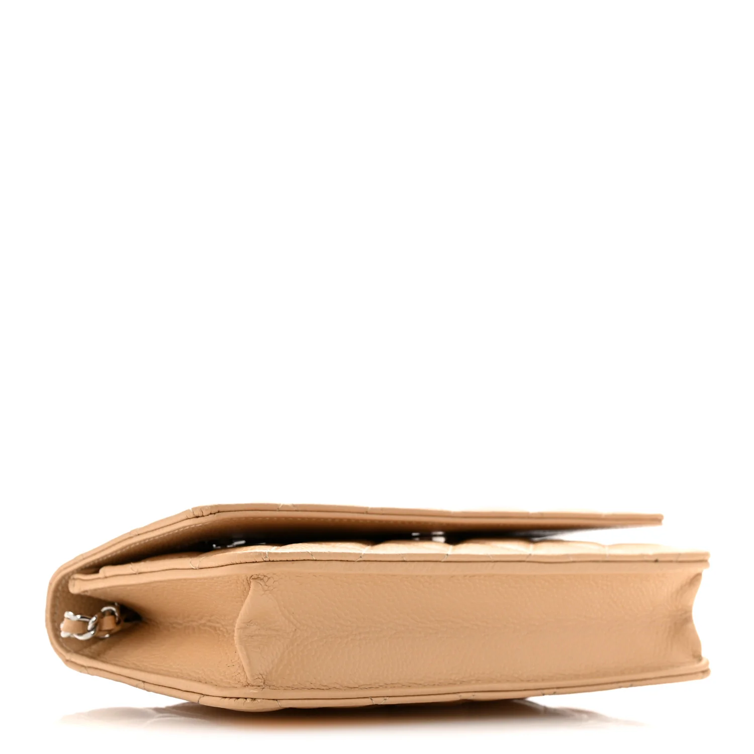 Caviar Quilted Wallet On Chain WOC Beige - Top Club