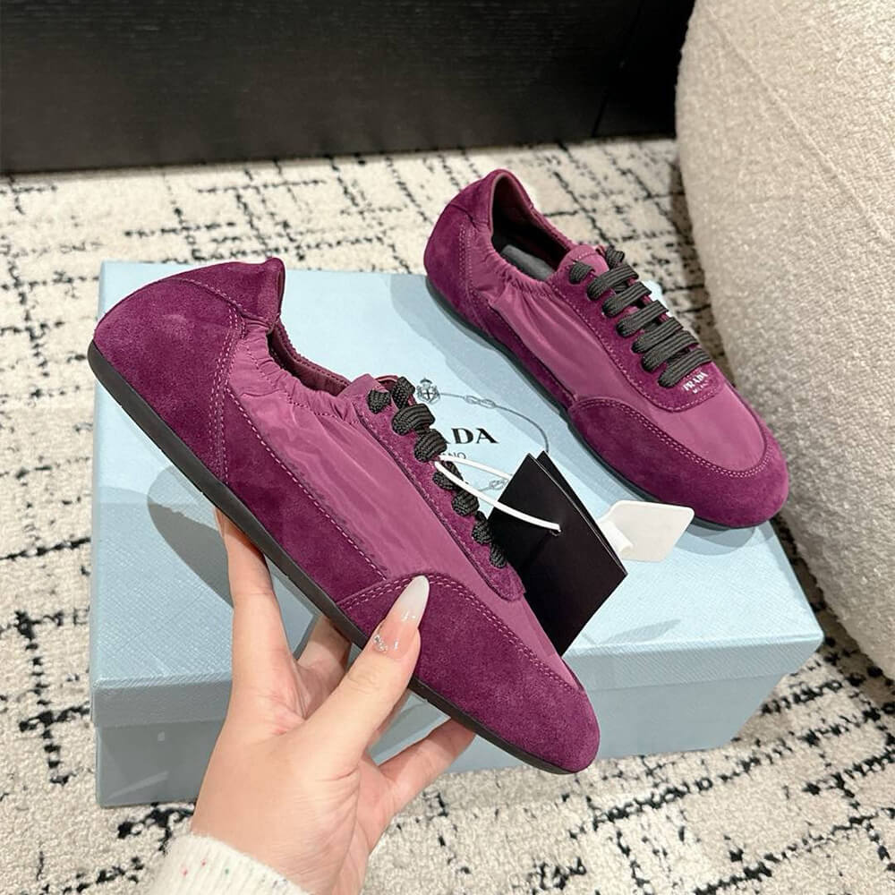 PRADA Collapse Re-Nylon and suede sneakers - Top Club