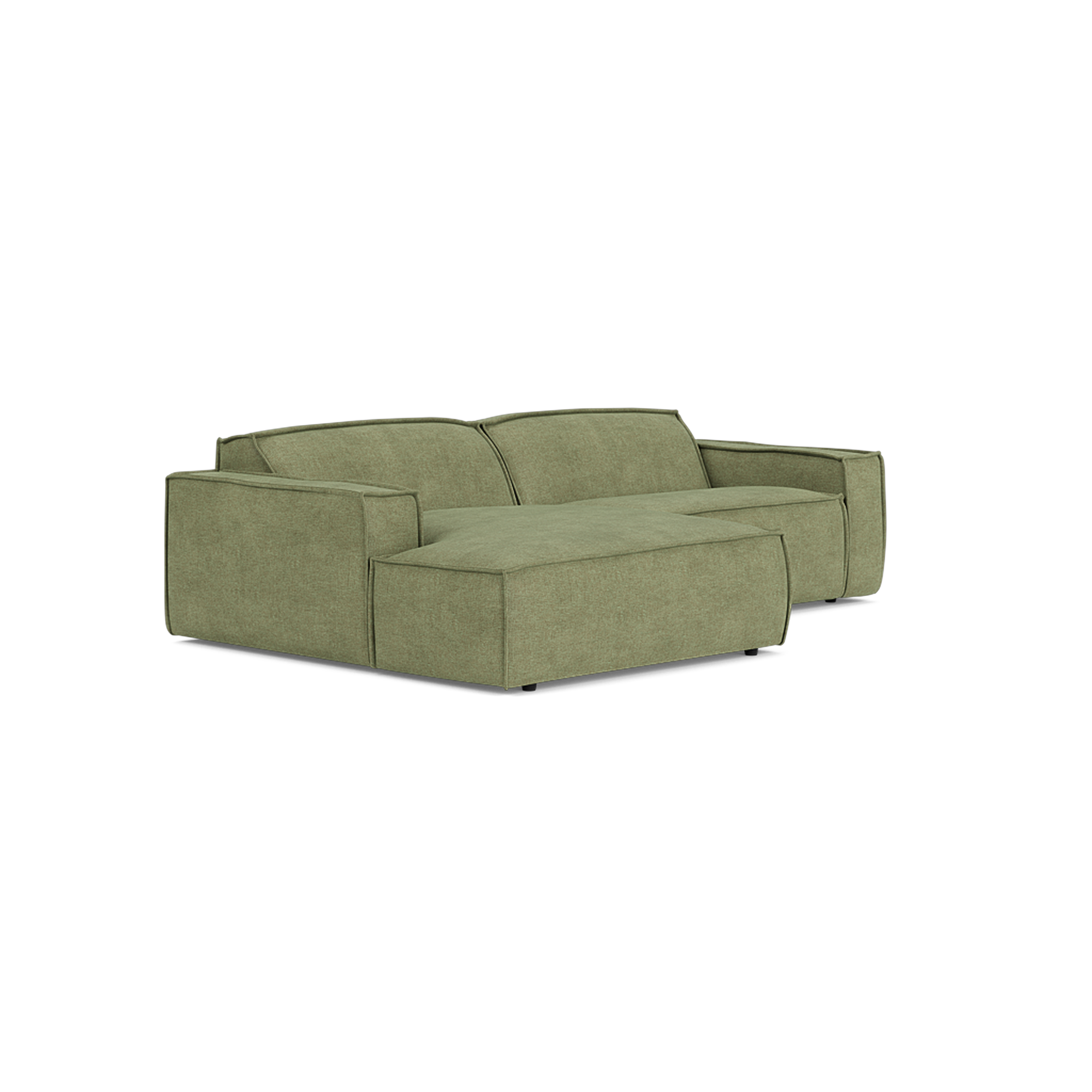 Hoekbank Edge divan links cube lichtgroen