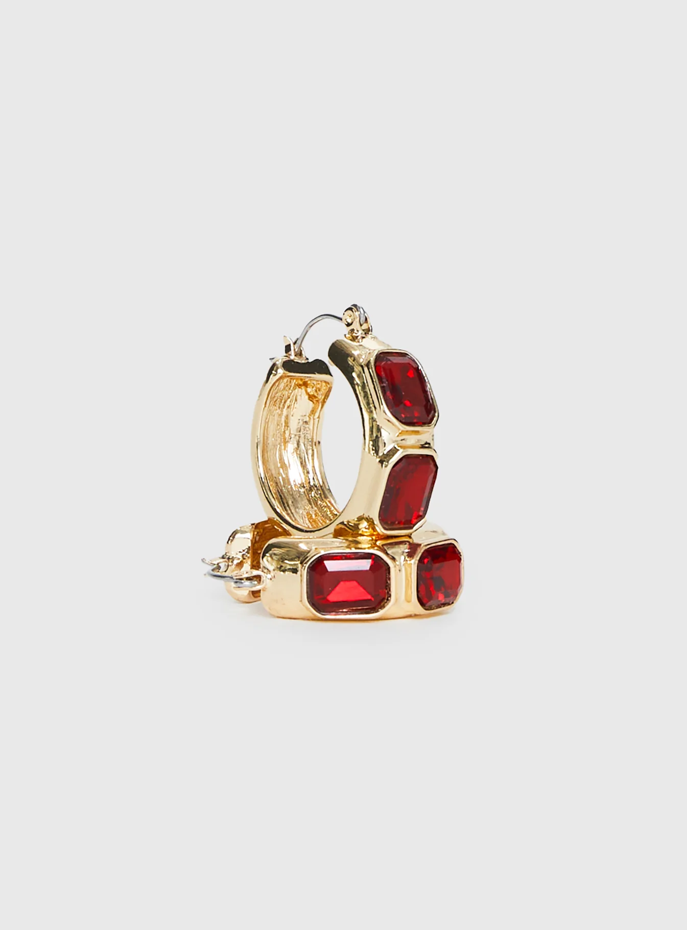Gabrianna Hoop Earrings Gold / Red