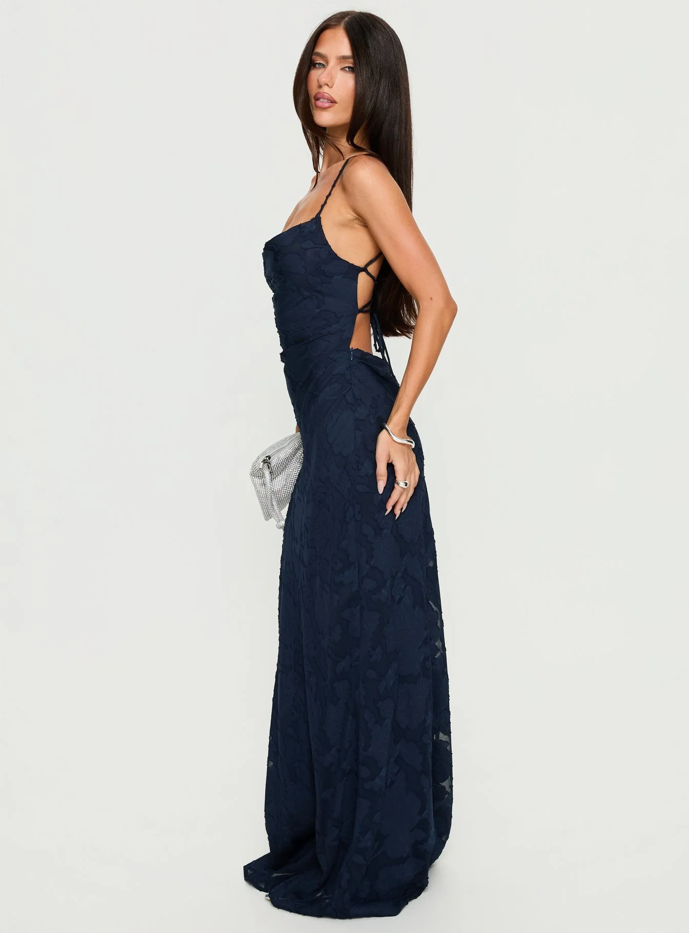 Celena Maxi Dress Navy Burnout