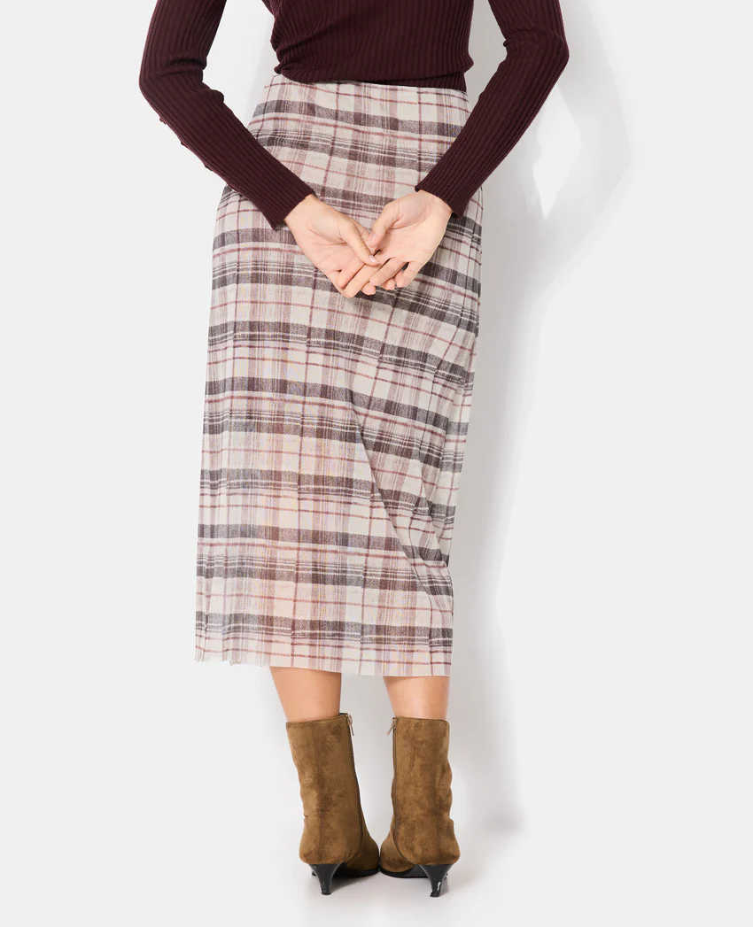 Pimkie Jupe longue en résille effet porte-feuille motif carreaux
