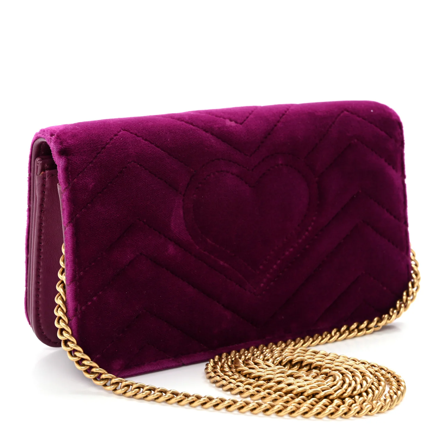 Velvet Matelasse GG Marmont Mini Bag Fuchsia Violet Cyclamen - Top Club