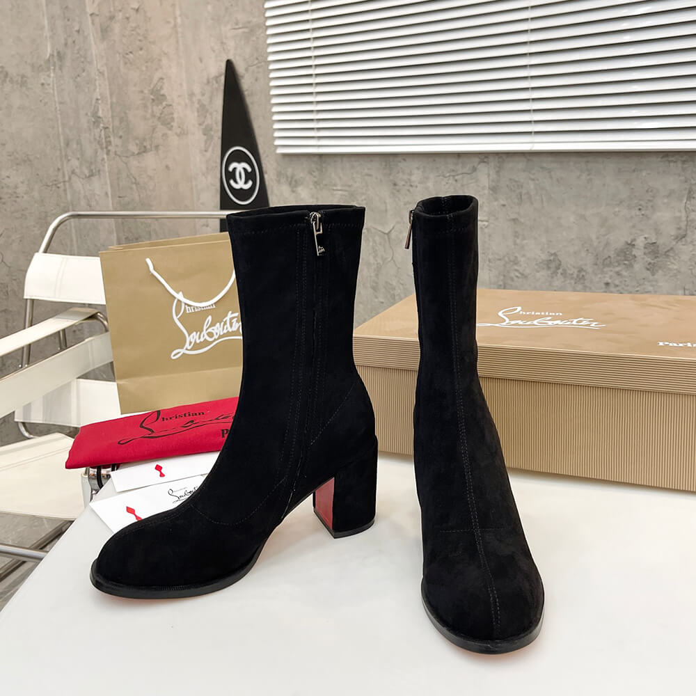 Christian Louboutin Strechadoxa 70 Suede Ankle Boots - Top Club