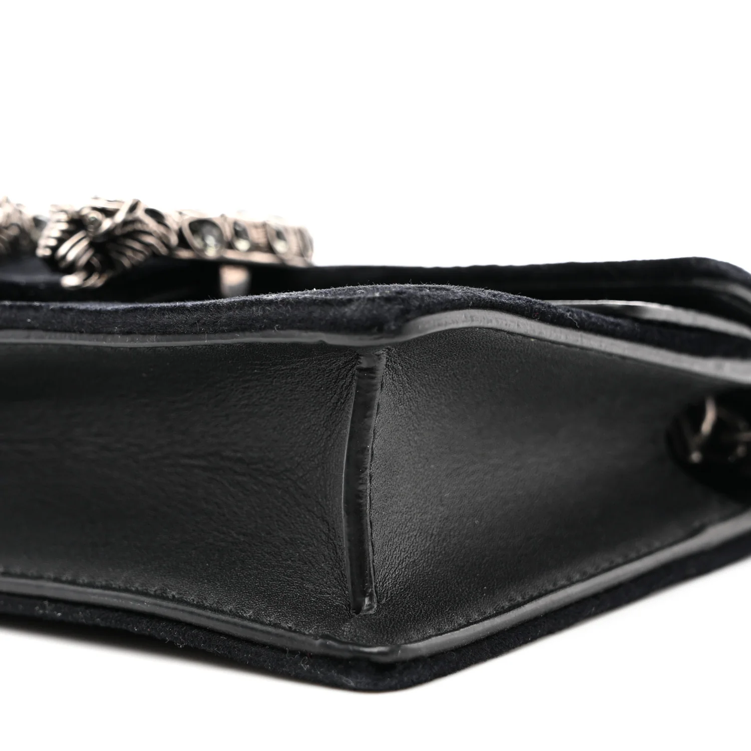 Suede Super Mini Dionysus Shoulder Bag Black - Top Club