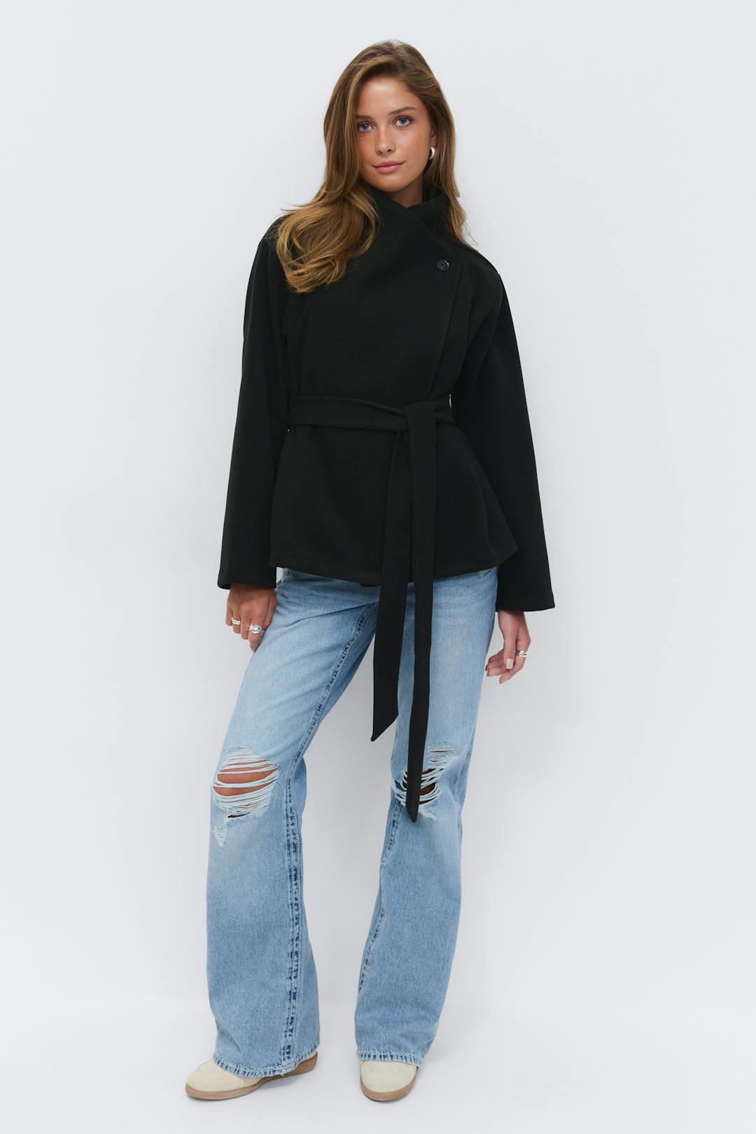 Gina Tricot 14+ felt wrap jacket
