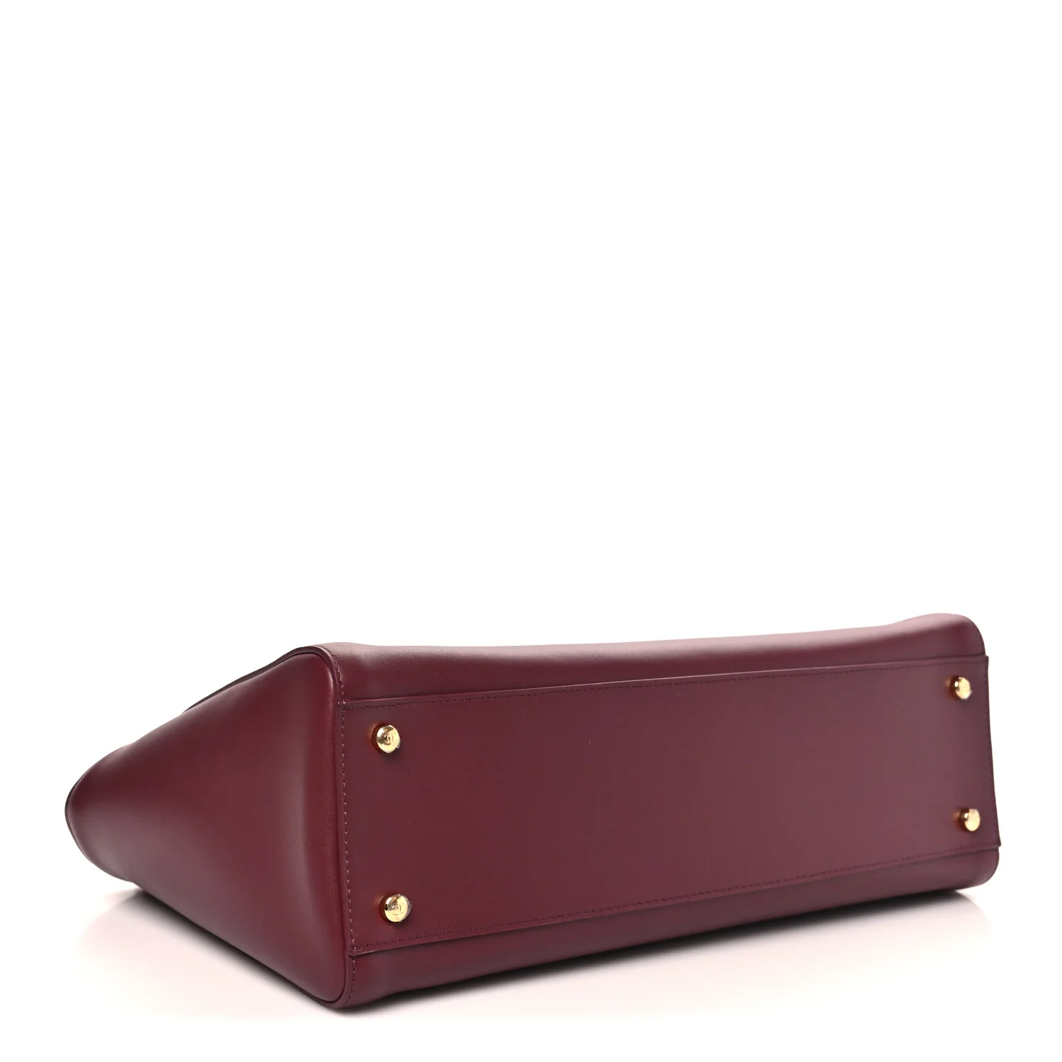 Calfskin Archetype Small Shopping Tote Dark Burgundy - Top Club