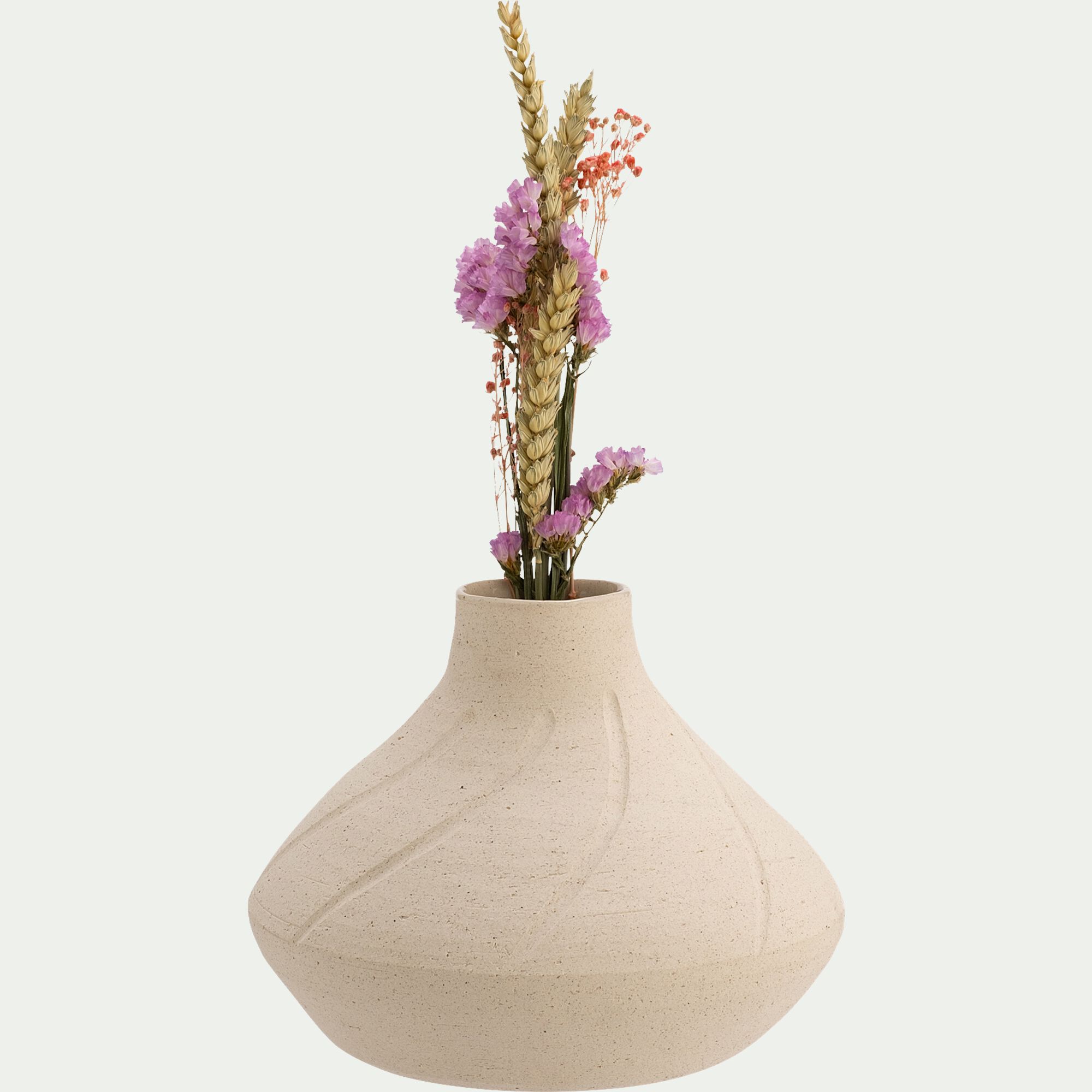 LASSITHI - Vase boule en grès H14,5cm - beige