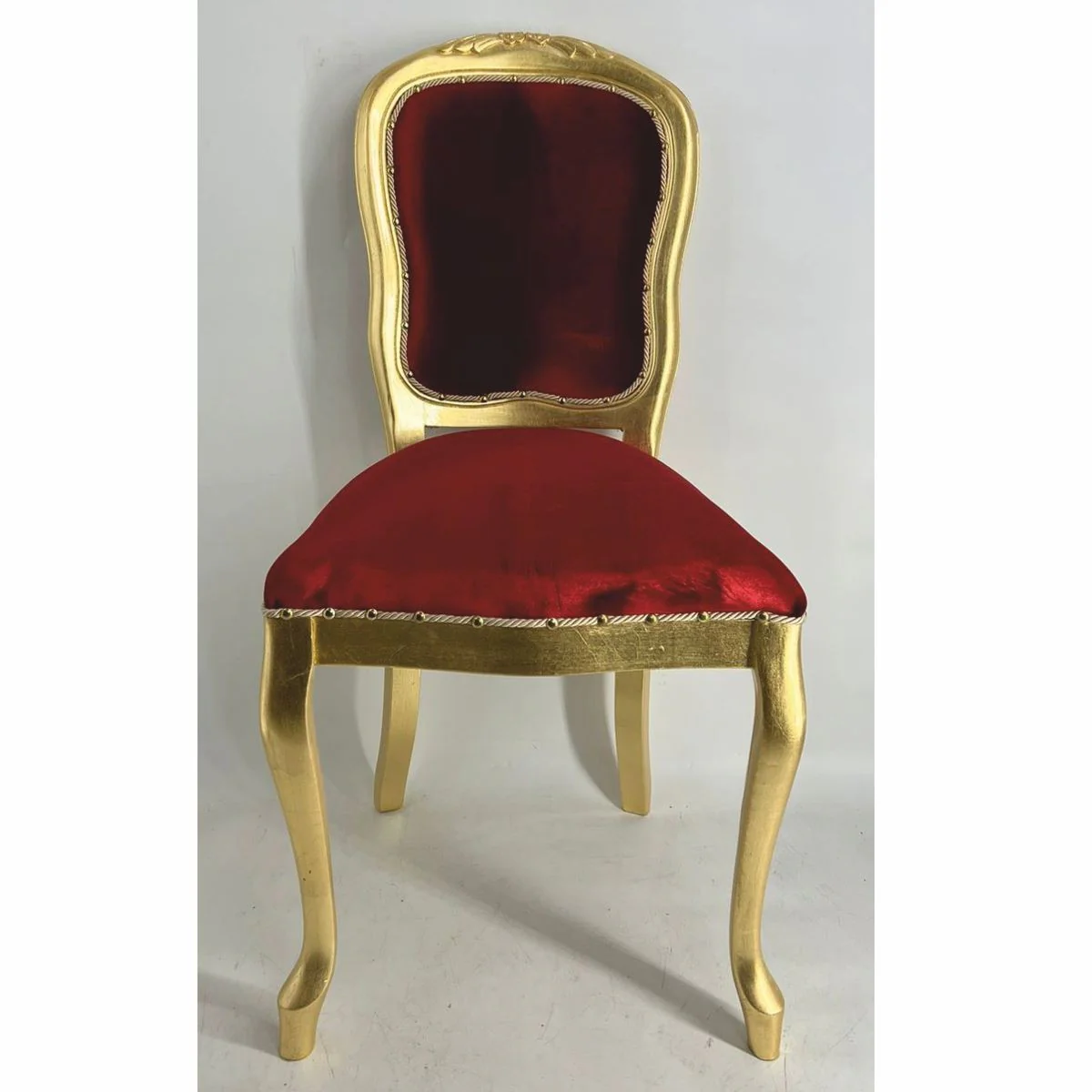Luxury Baroque Dining Room Chair Bordeaux Red / Gold H. 104 cm - Baroque Style Furniture