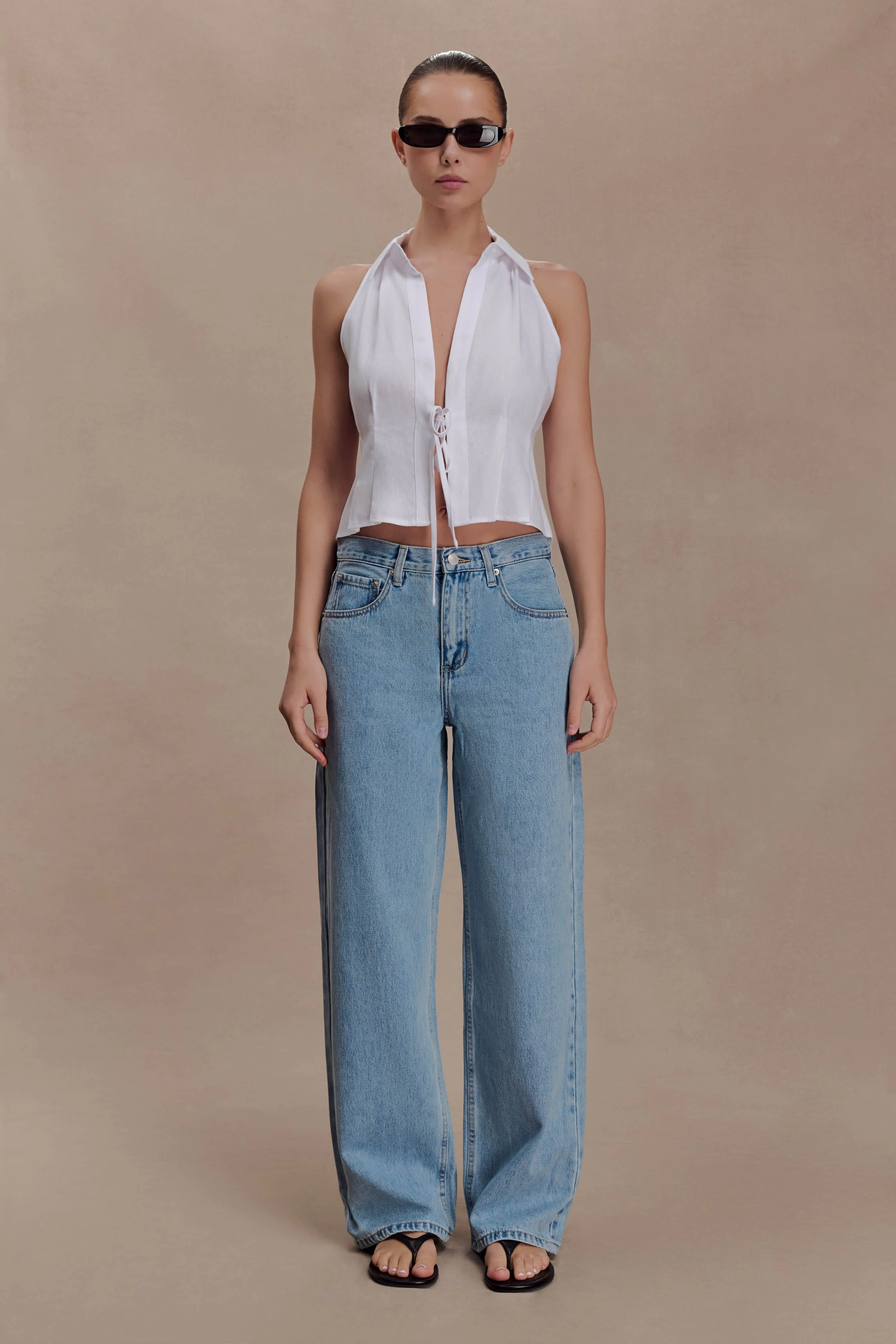 Scout Sleeveless Linen Shirt - White
