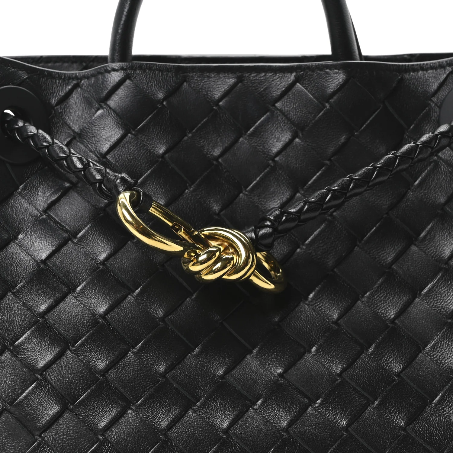 Nappa Intrecciato Small Andiamo Shoulder Bag Black - Top Club