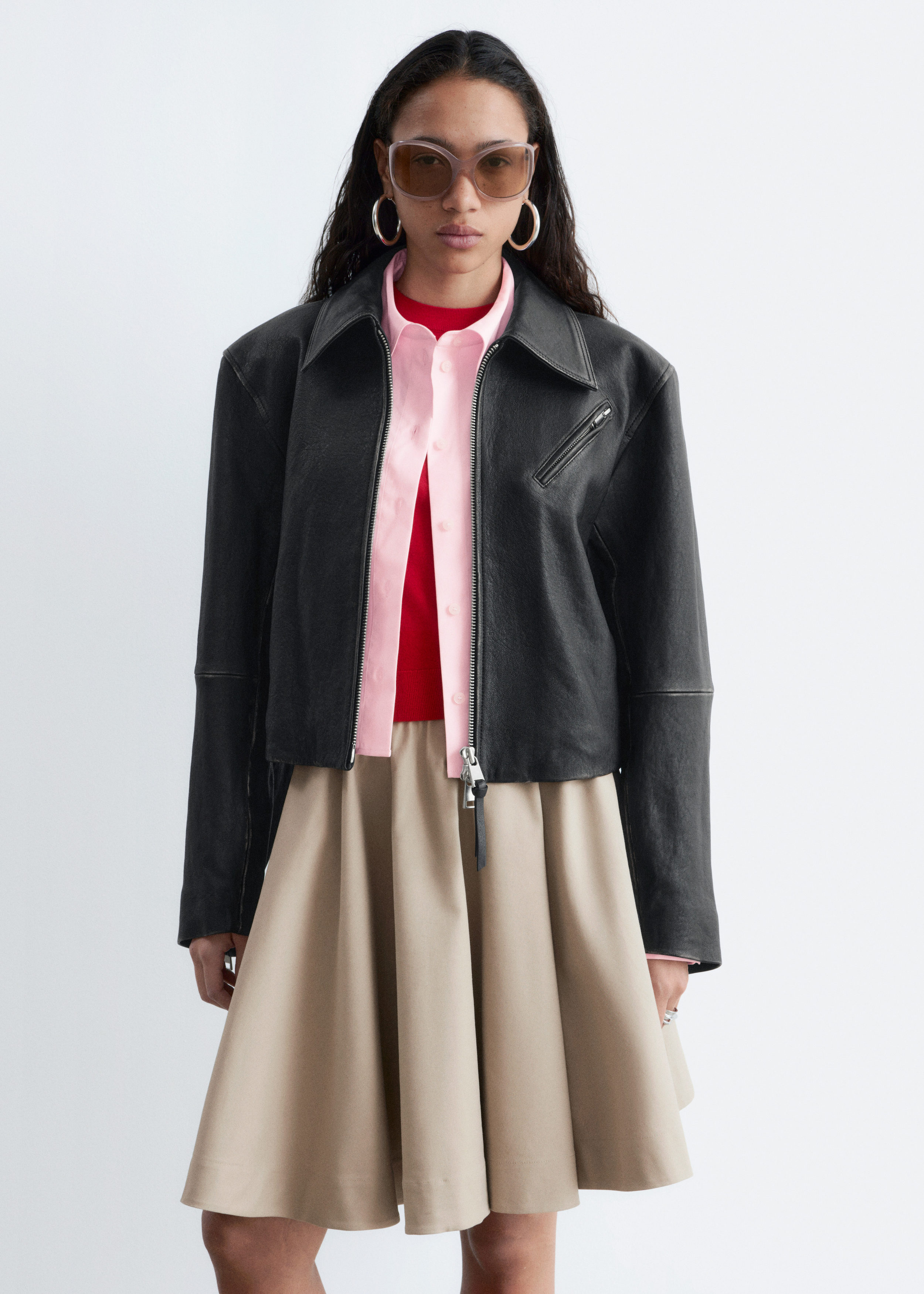 & Other Stories LEATHER BIKER JACKET
