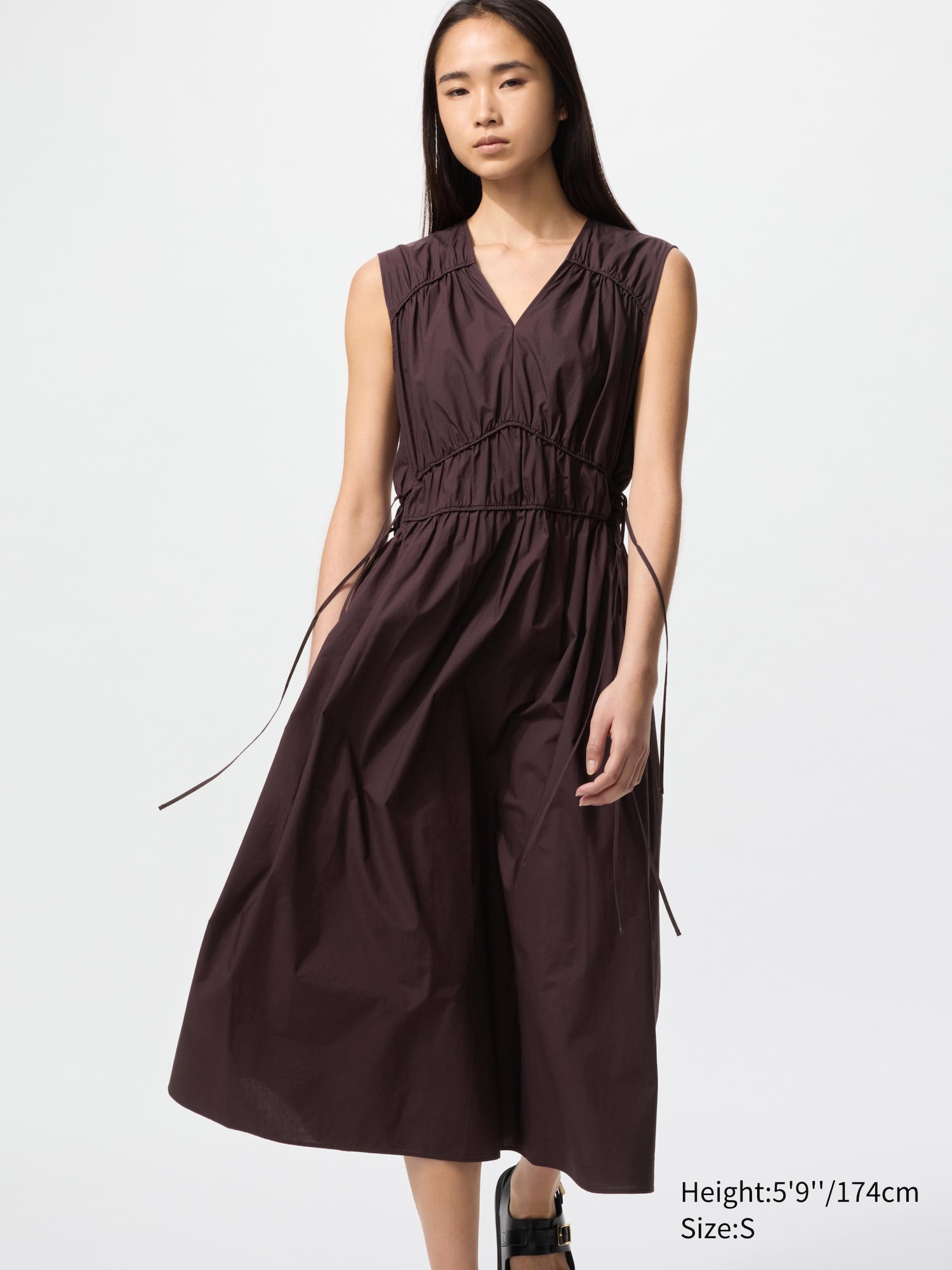 Cotton Gathered Dress Sleeveless