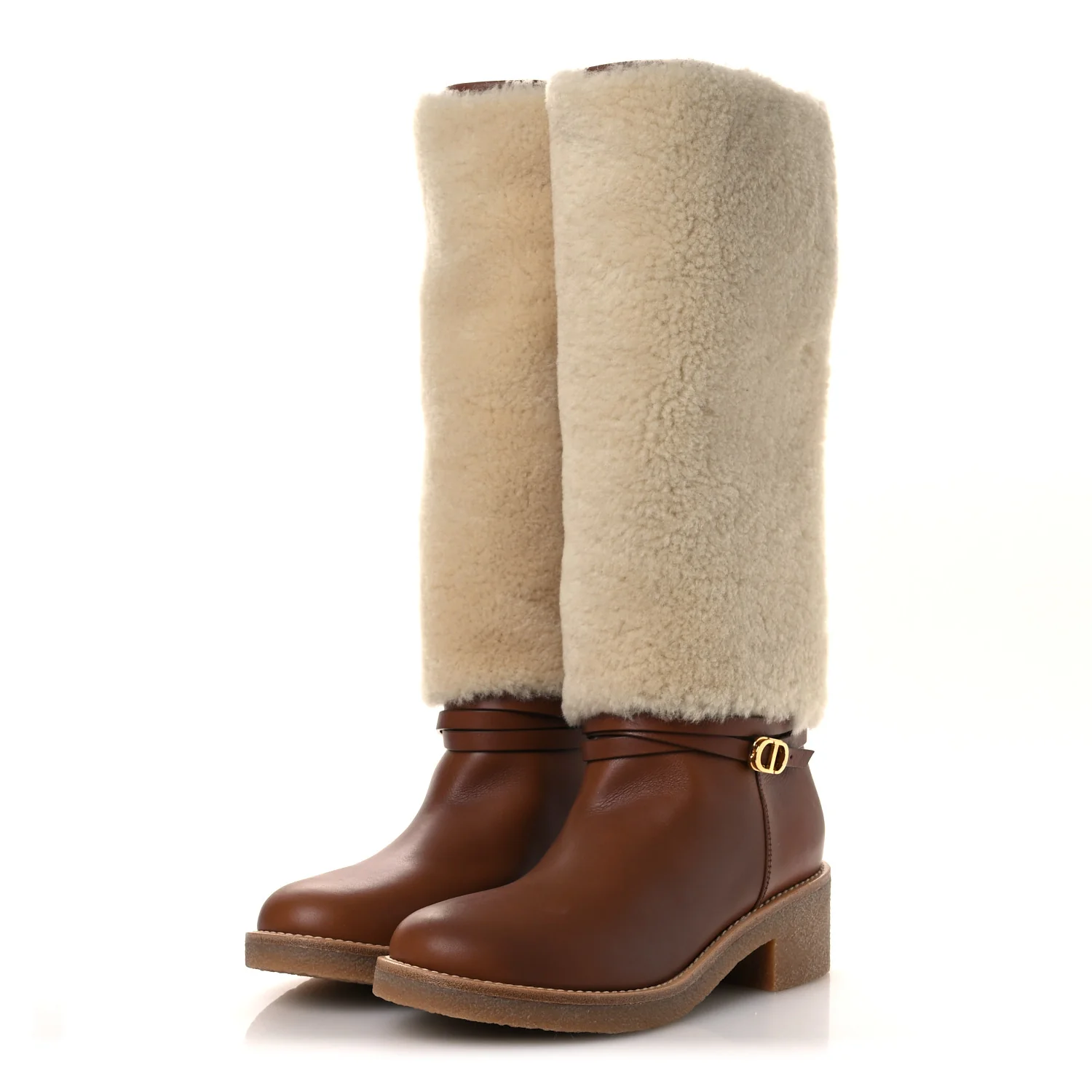 Calfskin Shearling D-Furious Boots 40.5 Dark Tan - Top Club