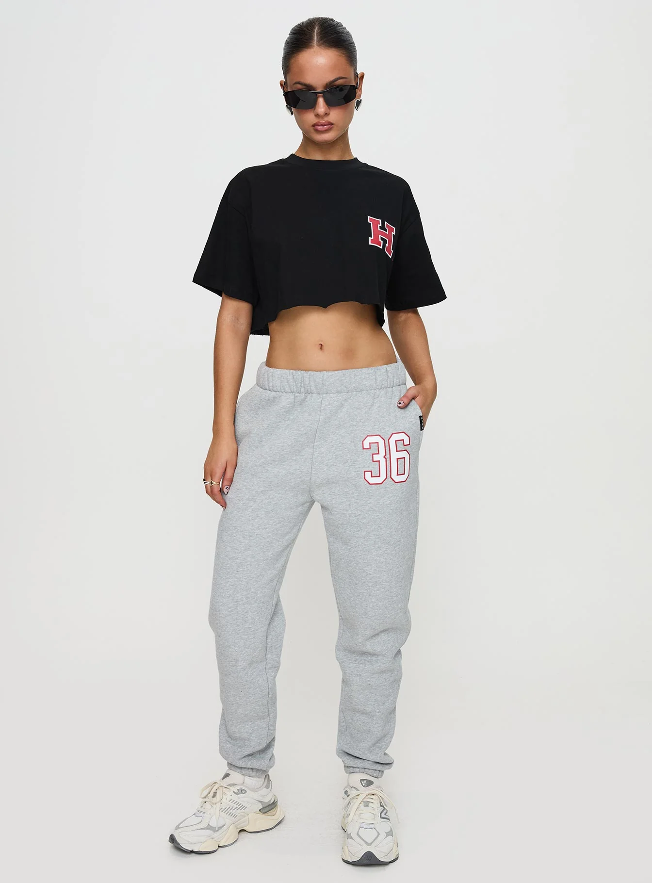 Harvard Graphic Track Top Black