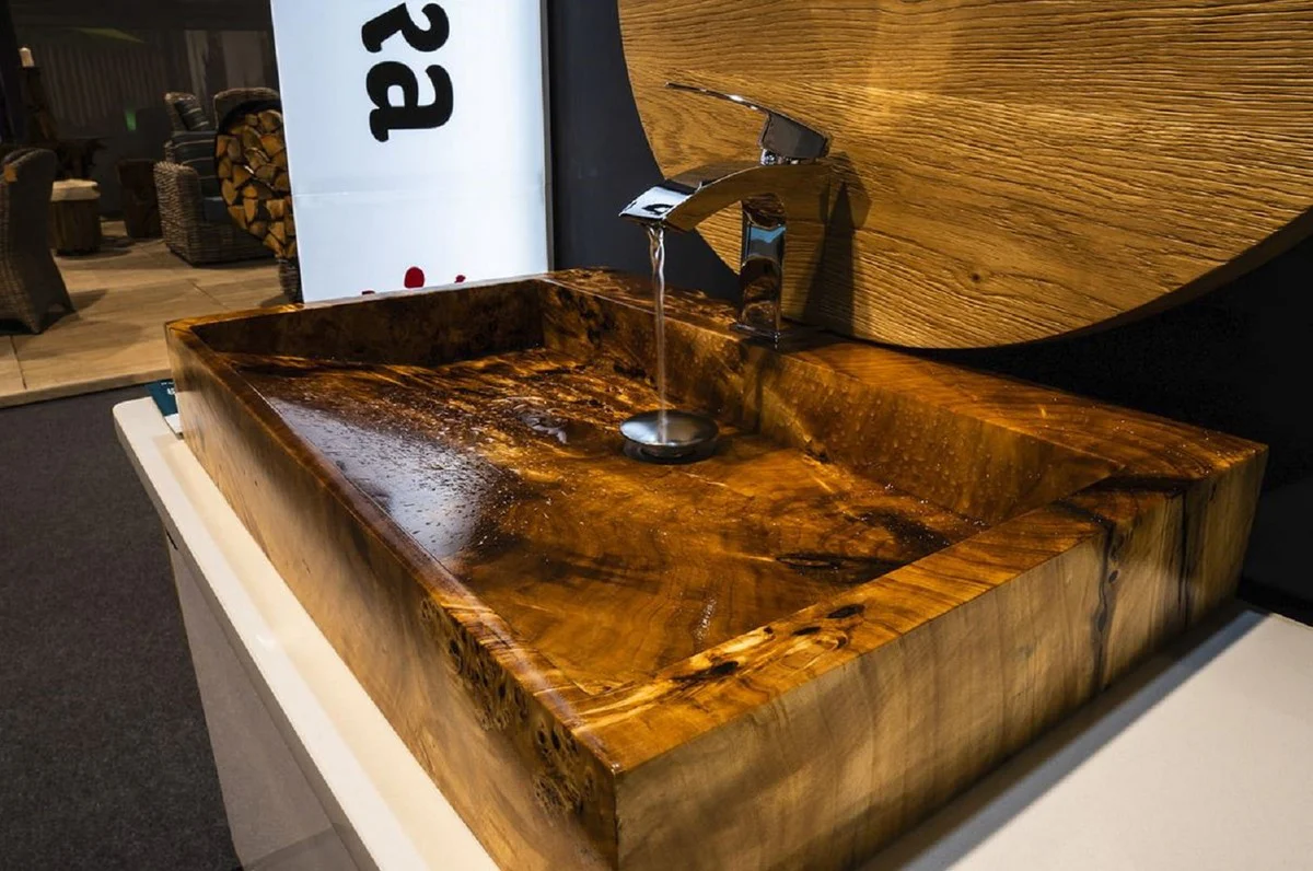 Luxury solid wood washbasin brown - various sizes