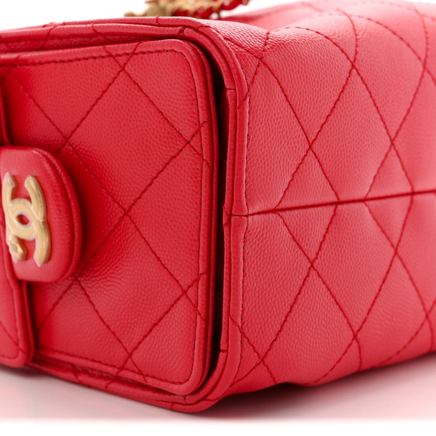 Caviar Quilted Mini Chanel 25 Handbag Red - Top Club