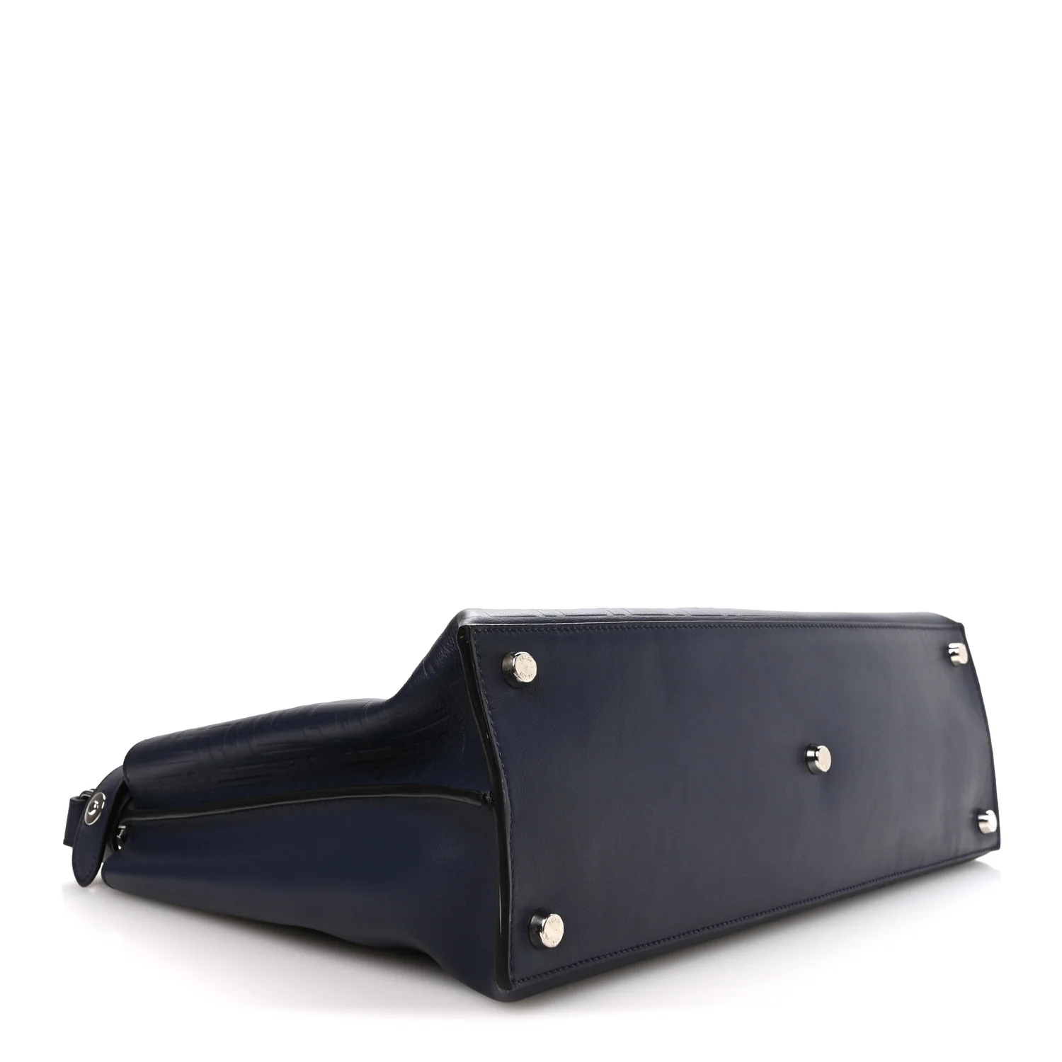 Calfskin Embossed Large Peekaboo Iconic Fit Satchel Blueberry - Top Club