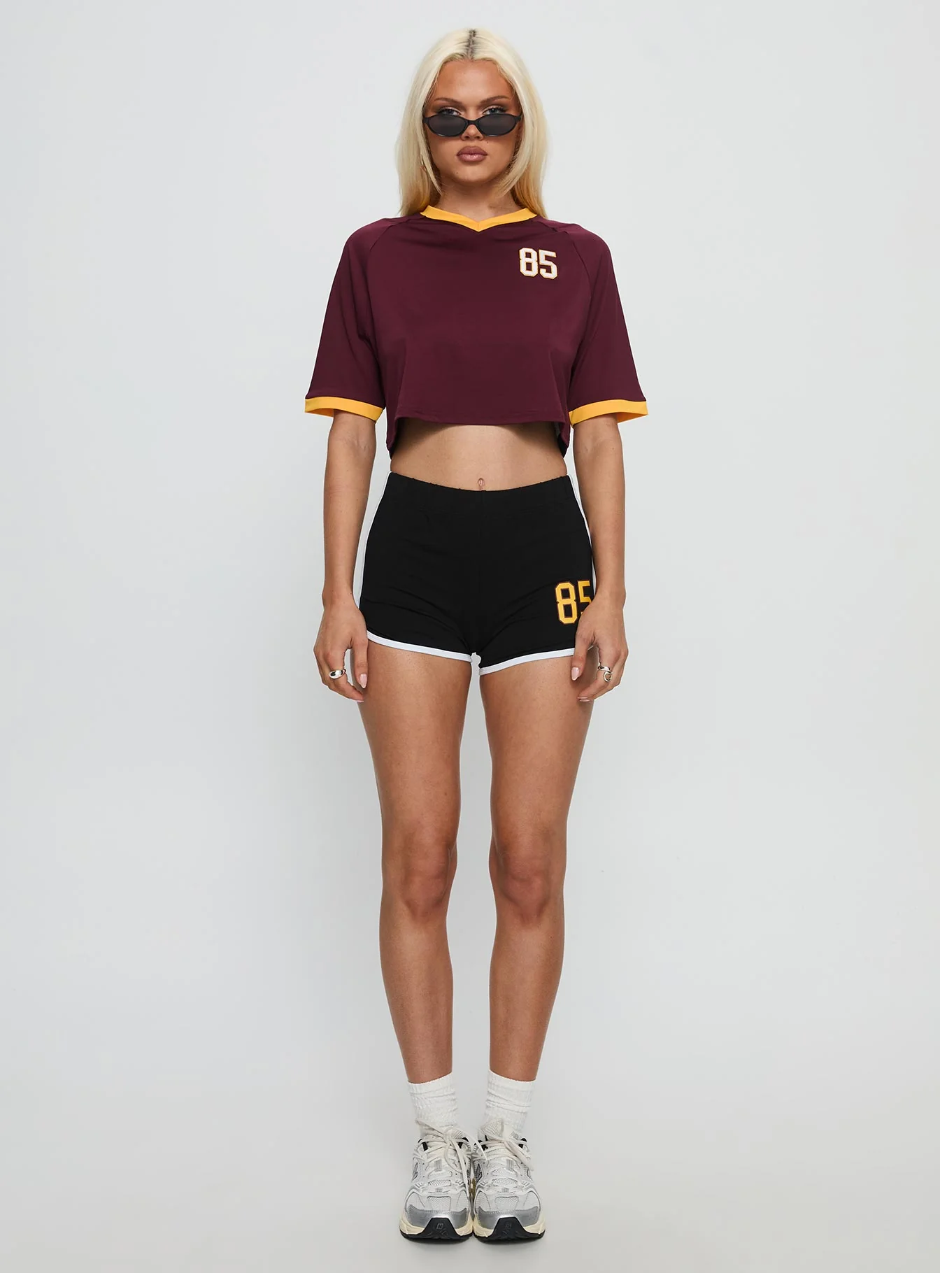 ASU Cropped Soccer Jersey Tee Maroon
