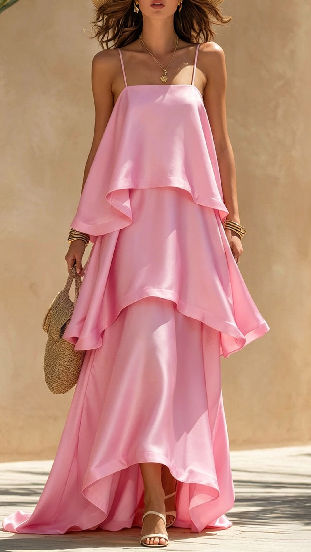 Women's Cotton-Blend Tiered Cami Maxi Dress - Nordfashionstorm - Women's Clothing, Fashion for You - Nordfashionstorm.com