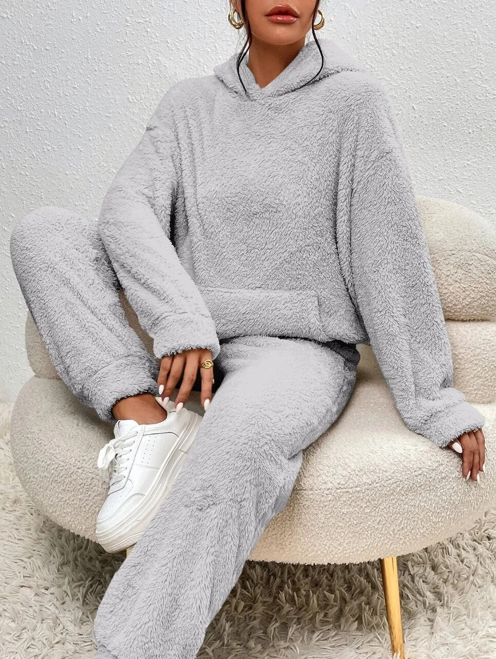 Ensemble de survêtement tricoté deux pièces pour femme