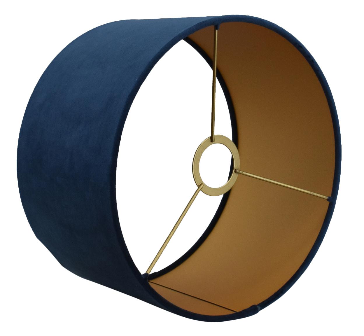 Lampenkap Alice blauw op goud 30x30x20cm