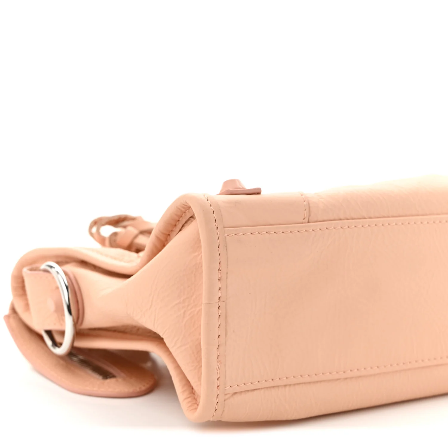 Matte Goatskin Rubber Covered Classic Hardware Mini City Rose Poudre - Top Club