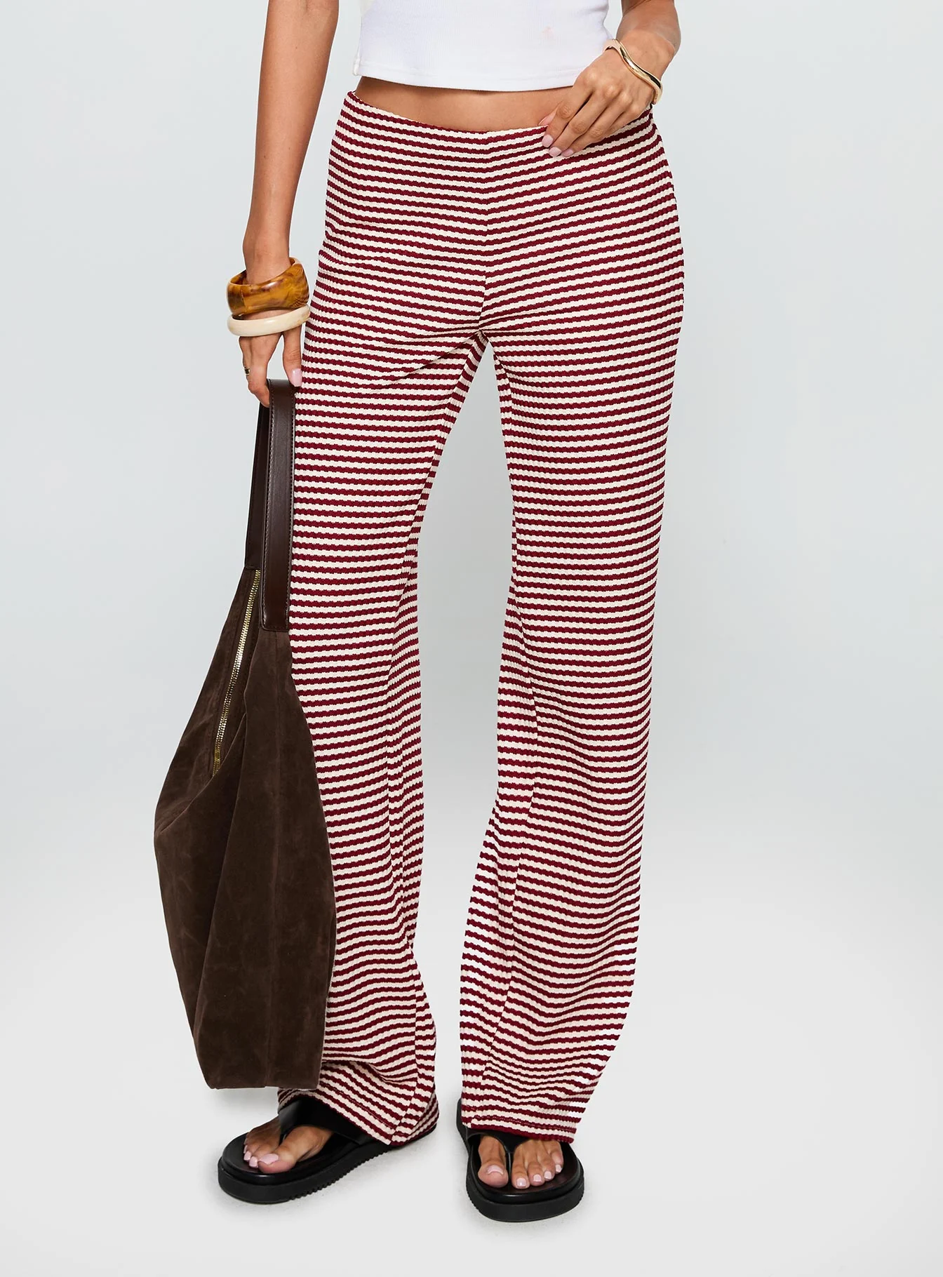 Next To Me Lounge Pant Red / White Stripe