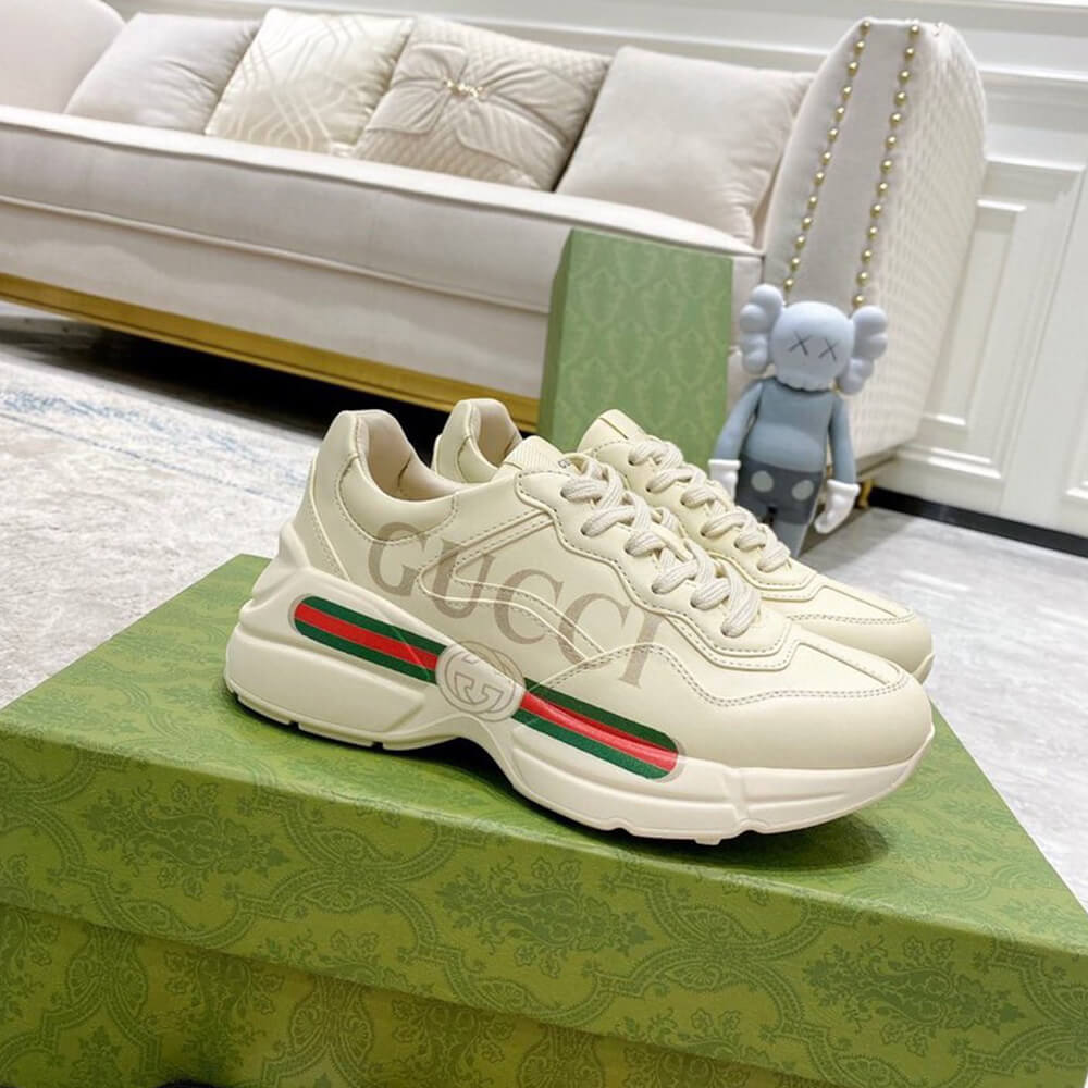 Rhyton Gucci logo leather sneaker - Top Club