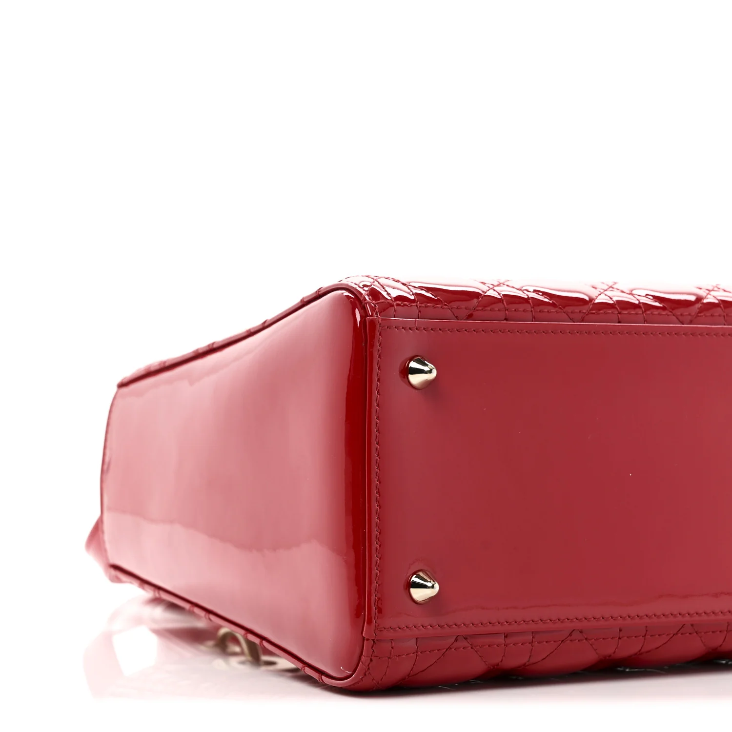 Patent Cannage Medium Lady Dior Red - Top Club