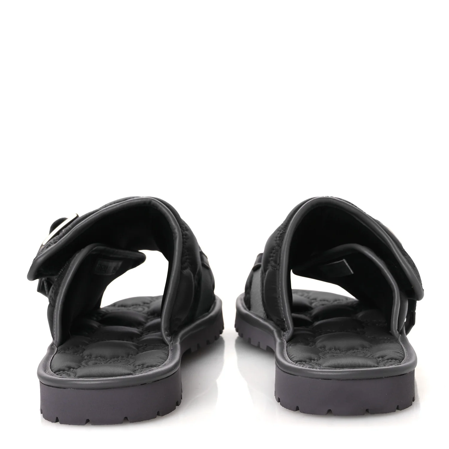 Nylon Calfskin GG Matelasse Mens Slide Sandals 11 Blue Grey - Top Club